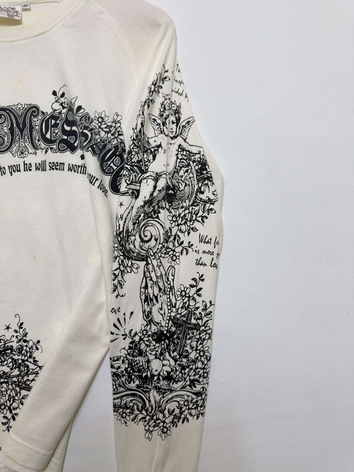 Japanese Brand Blood Message Gothic Graphic Long Sleeve Shirt Tattoo Angel Size US S / EU 44-46 / 1 - 7 Thumbnail
