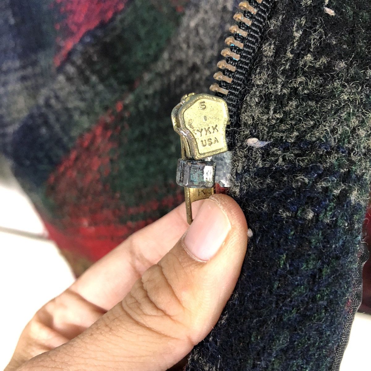 Vintage 📌Vintage Wool Work Jacket Melton Tartan Design Blanket Size US L / EU 52-54 / 3 - 21 Thumbnail