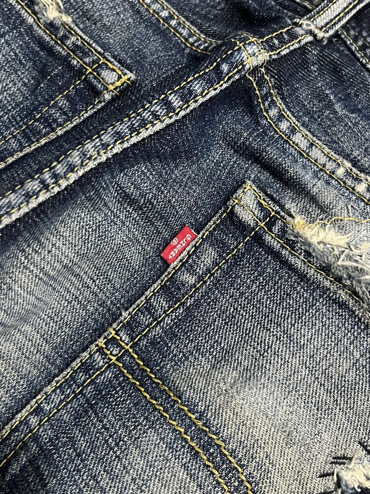 Vintage GL Heart Trashed Blue Faded Washed Loose Straight Jeans Size US 36 / EU 52 - 9 Thumbnail