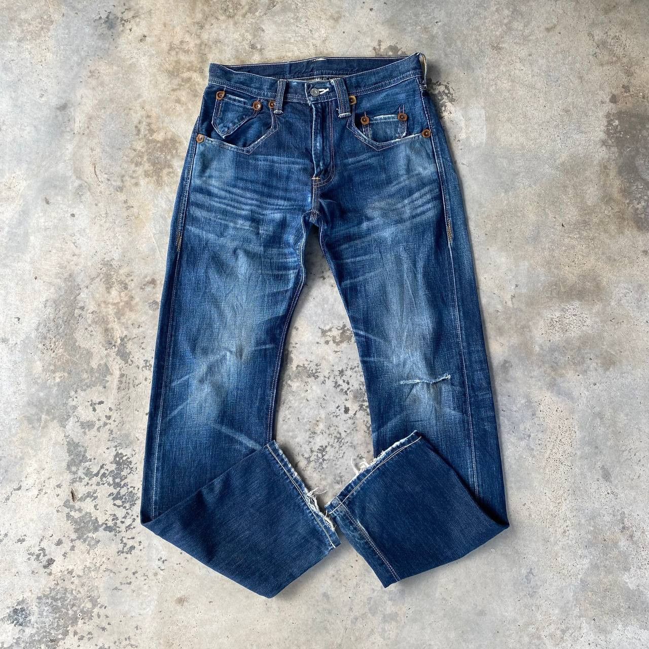 Levi's VINTAGE LEVIS DENIM LOT 502 RIVETTED DISTRESSED BLUEWASH Size US 29 - 14 Thumbnail