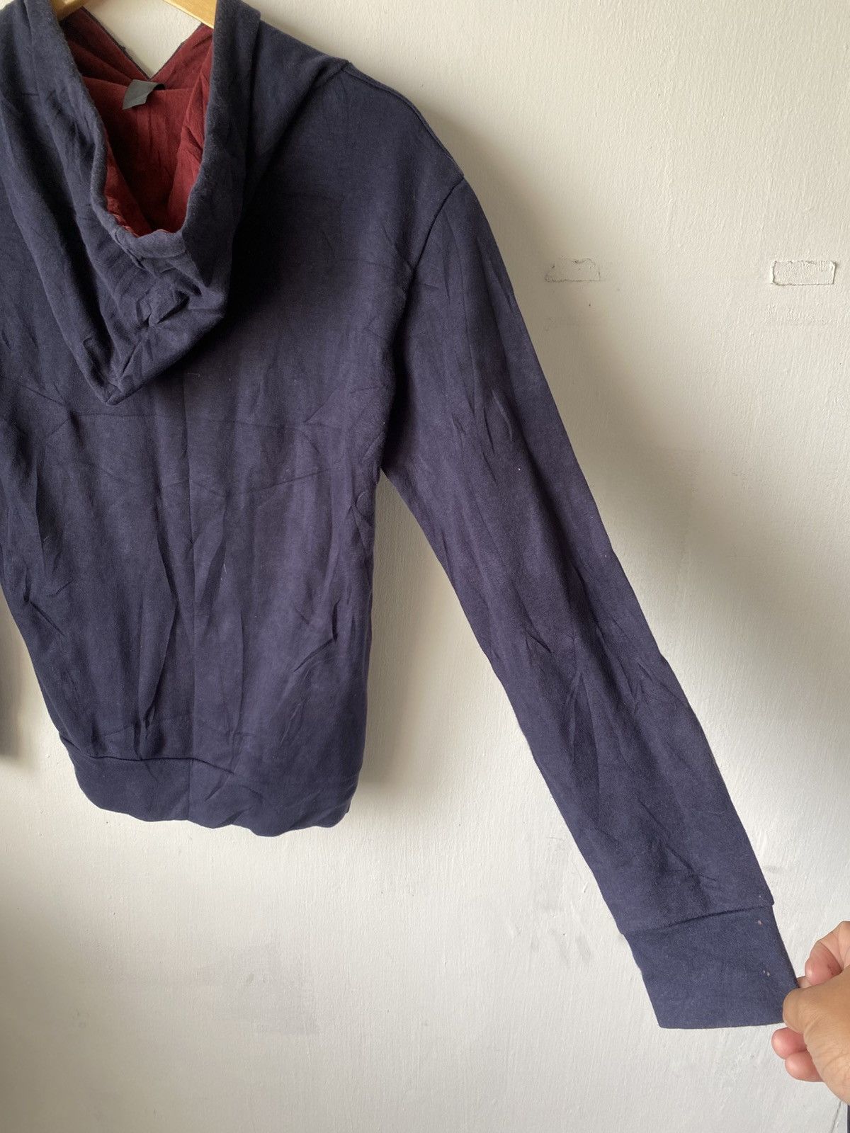 Japanese Brand Vintage Y2K Graphic Hoodie Navy Red Grunge Streetwear Size US M / EU 48-50 / 2 - 9 Thumbnail