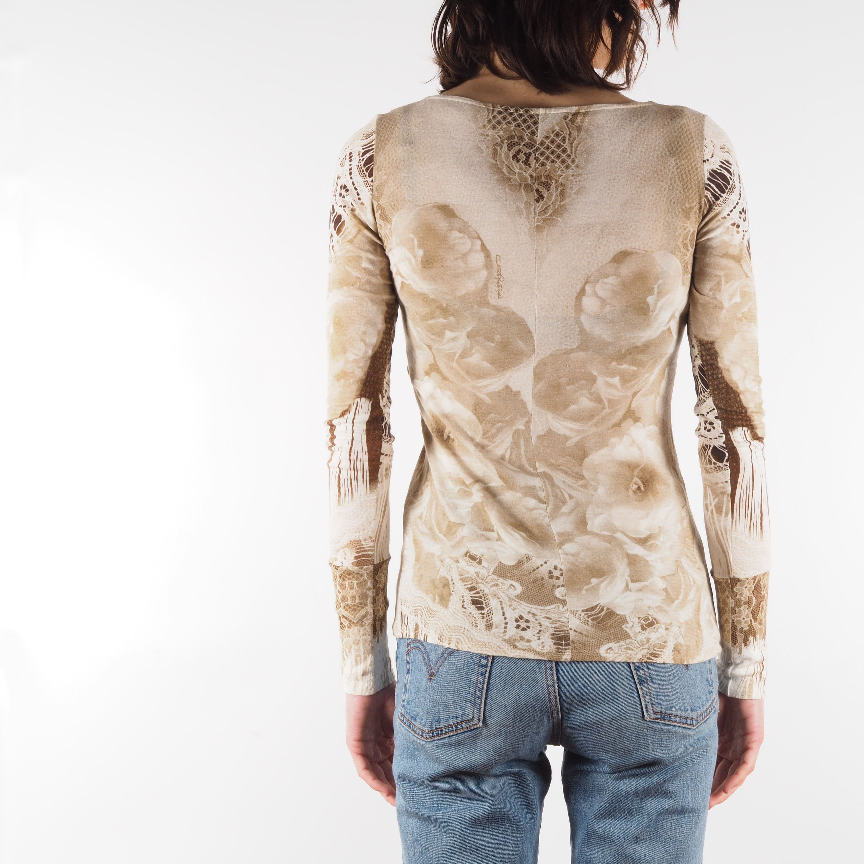 Roberto Cavalli Roberto Cavalli Class Vintage Floral Lace Top Blouse Size M / US 6-8 / IT 42-44 - 3 Thumbnail