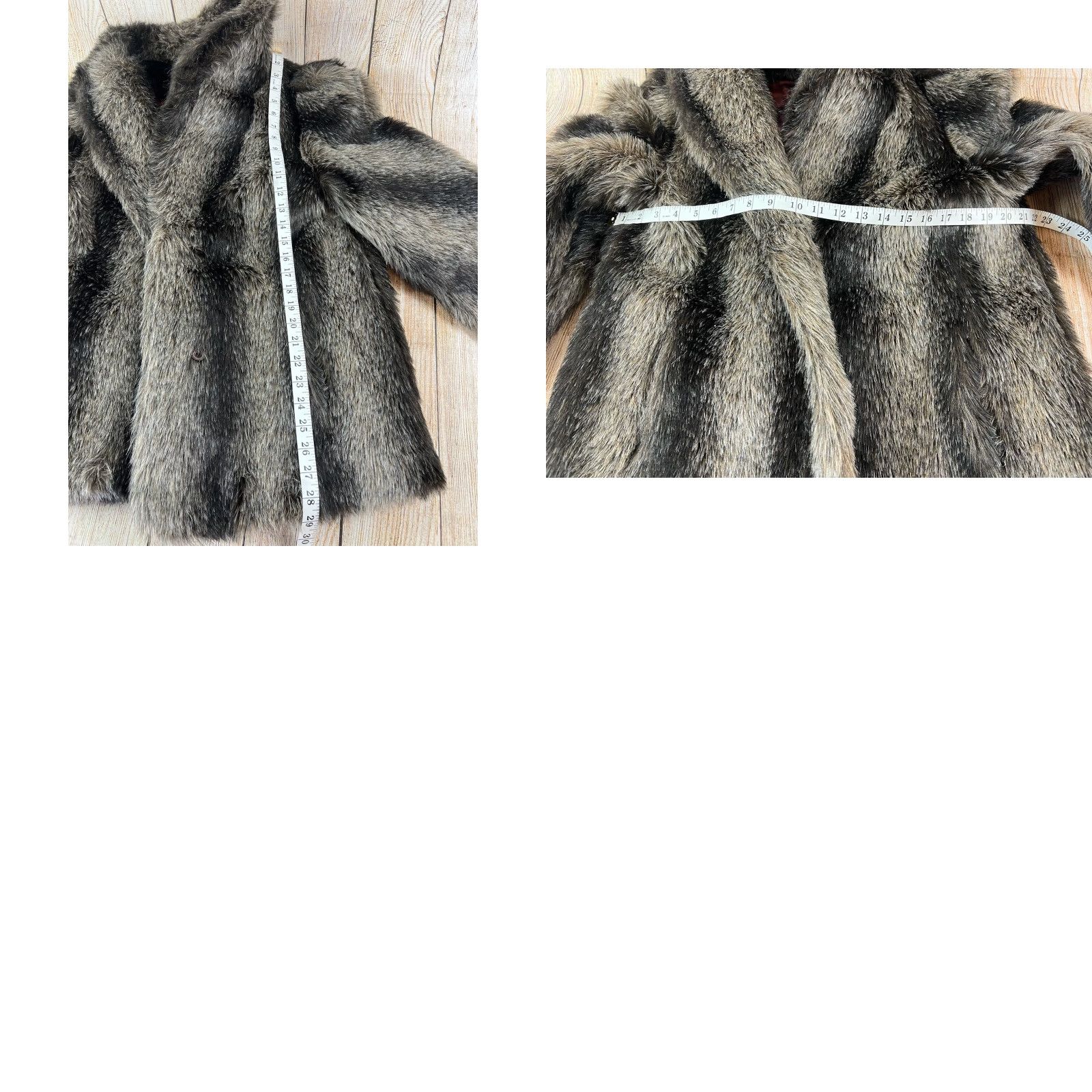 Jordache VINTAGE Jordache Jacket Womens Overcoat Striped Faux Fur Acrylic Brown Size M USA 13/14 Size M / US 6-8 / IT 42-44 - 8 Thumbnail