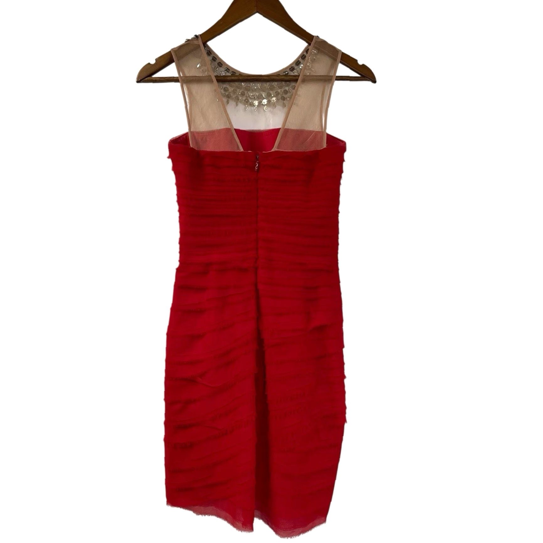 bcbg red bodycon dress BCBG Sheer Volume Strapless Mini Dress 791120 main image 0