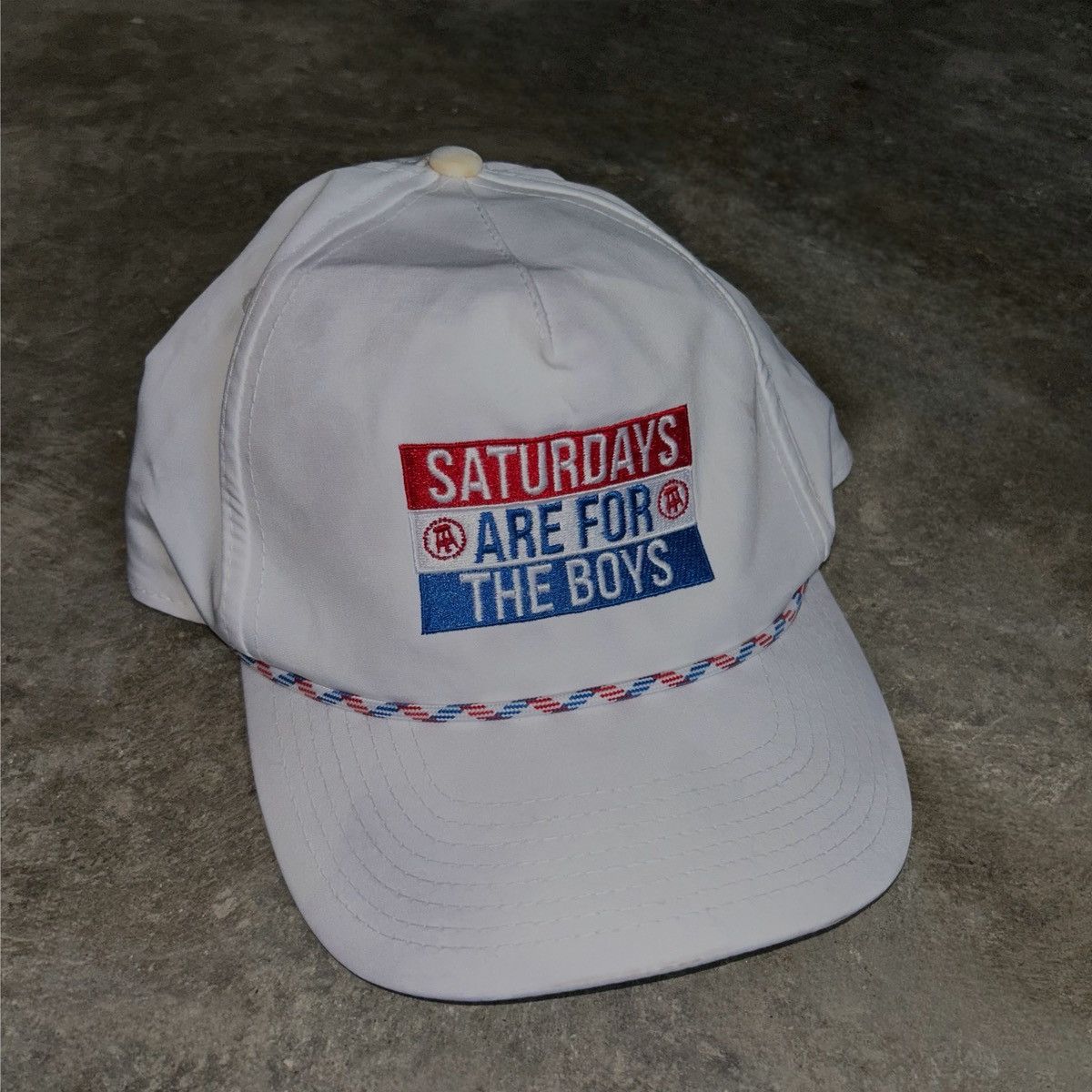 Vintage Vintage “Saturdays are for the boys” White Hat Size ONE SIZE - 1 Thumbnail