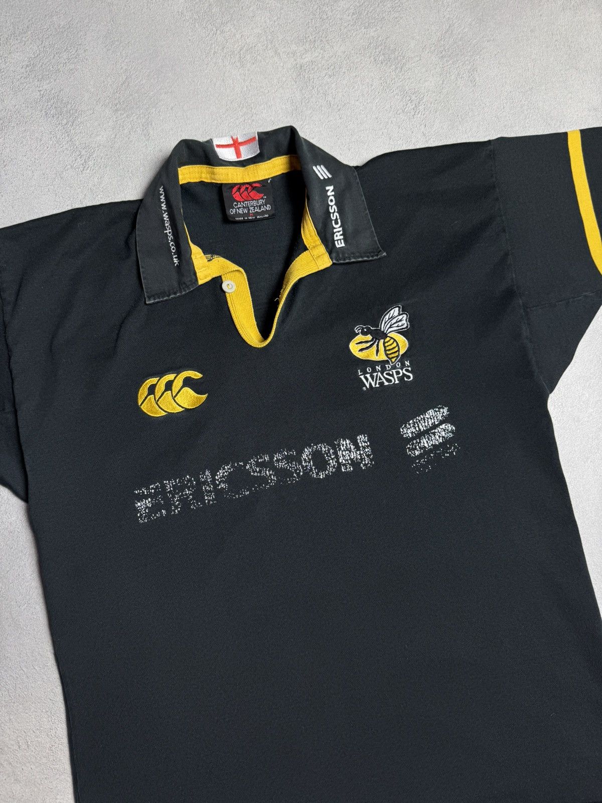 Canterbury of New Zealand London Wasps 1999 2001 Home Rugby Shirt Jersey Canterbury Size US M / EU 48-50 / 2 - 3 Thumbnail
