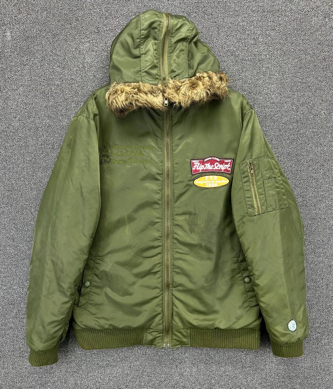 Japanese Brand Vintage Flip The Script Fur Hooded Bomber Jacket Size US M / EU 48-50 / 2 - 16 Thumbnail