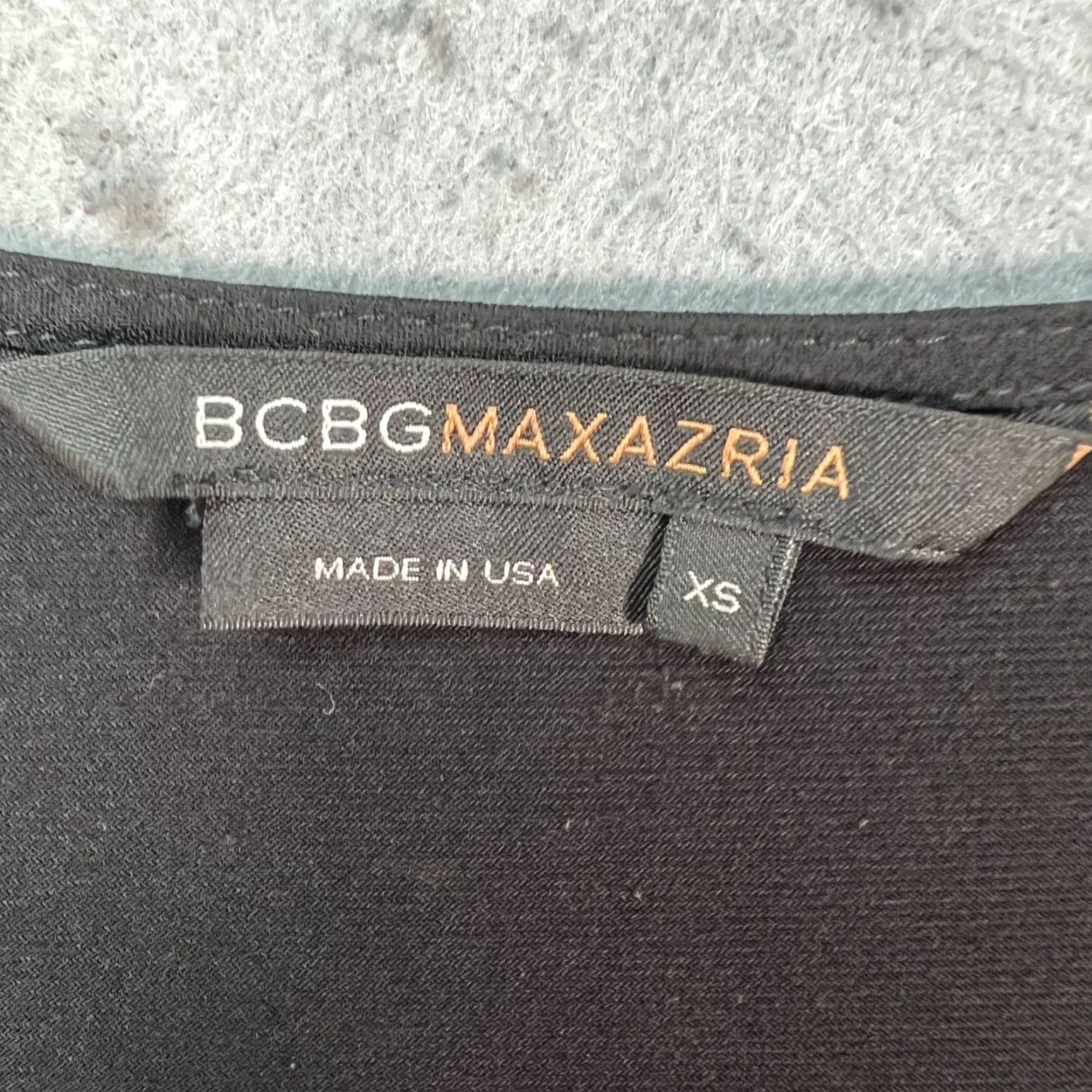 Bcbgmaxazria BCBGMAXAZRIA Dress Womens XS Black Ruffle Sleeves Knot Front Stretch A-Line Knee Length V-Neck 3/4 Sleeve Size XS / US 0-2 / IT 36-38 - 3 Thumbnail