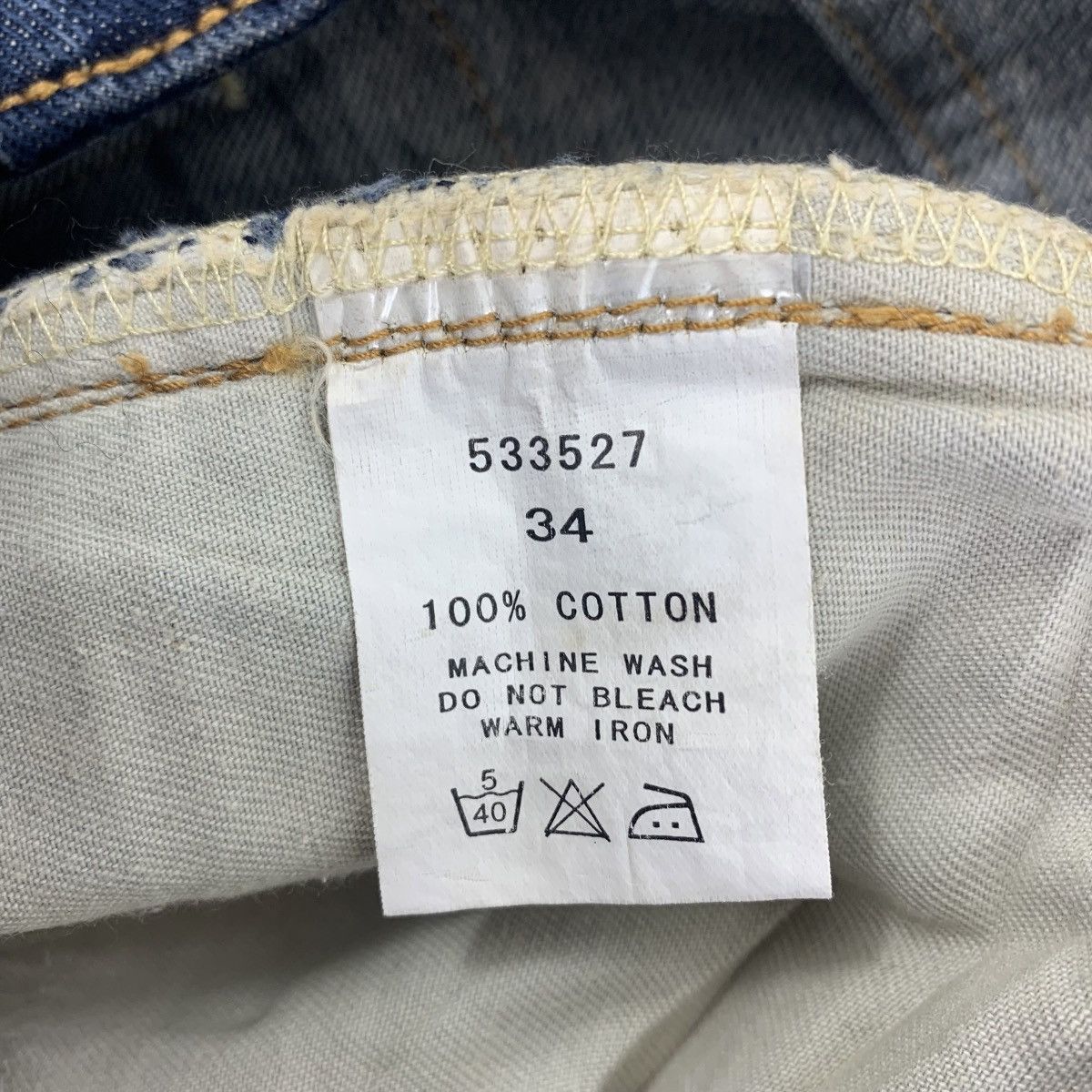 Japanese Brand HERITAGE STONE Distressed blue jeans Size US 34 / EU 50 - 21 Thumbnail