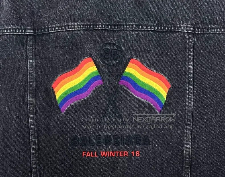 Balenciaga Balenciaga Black Washed Distressed Back Embroidered Flag L Size XS / US 0-2 / IT 36-38 - 5 Thumbnail