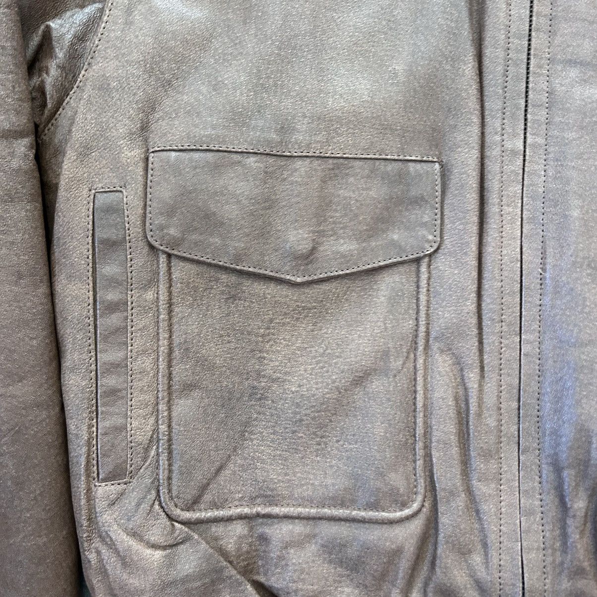 London Fog London Fog Leather Bomber Aviator Jacket Size US L / EU 52-54 / 3 - 4 Thumbnail