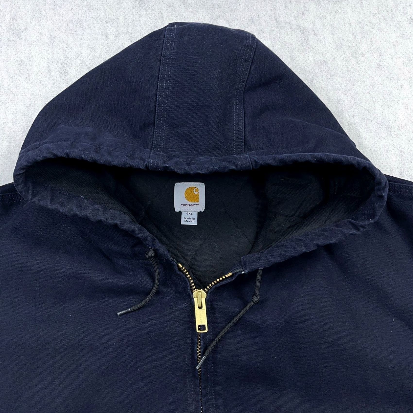 Carhartt VINTAGE Carhartt Jacket Mens 4XL Navy Blue J130 MDT Quilted Lined Hooded Canvas VTG Size US XXL / EU 58 / 5 - 7 Thumbnail