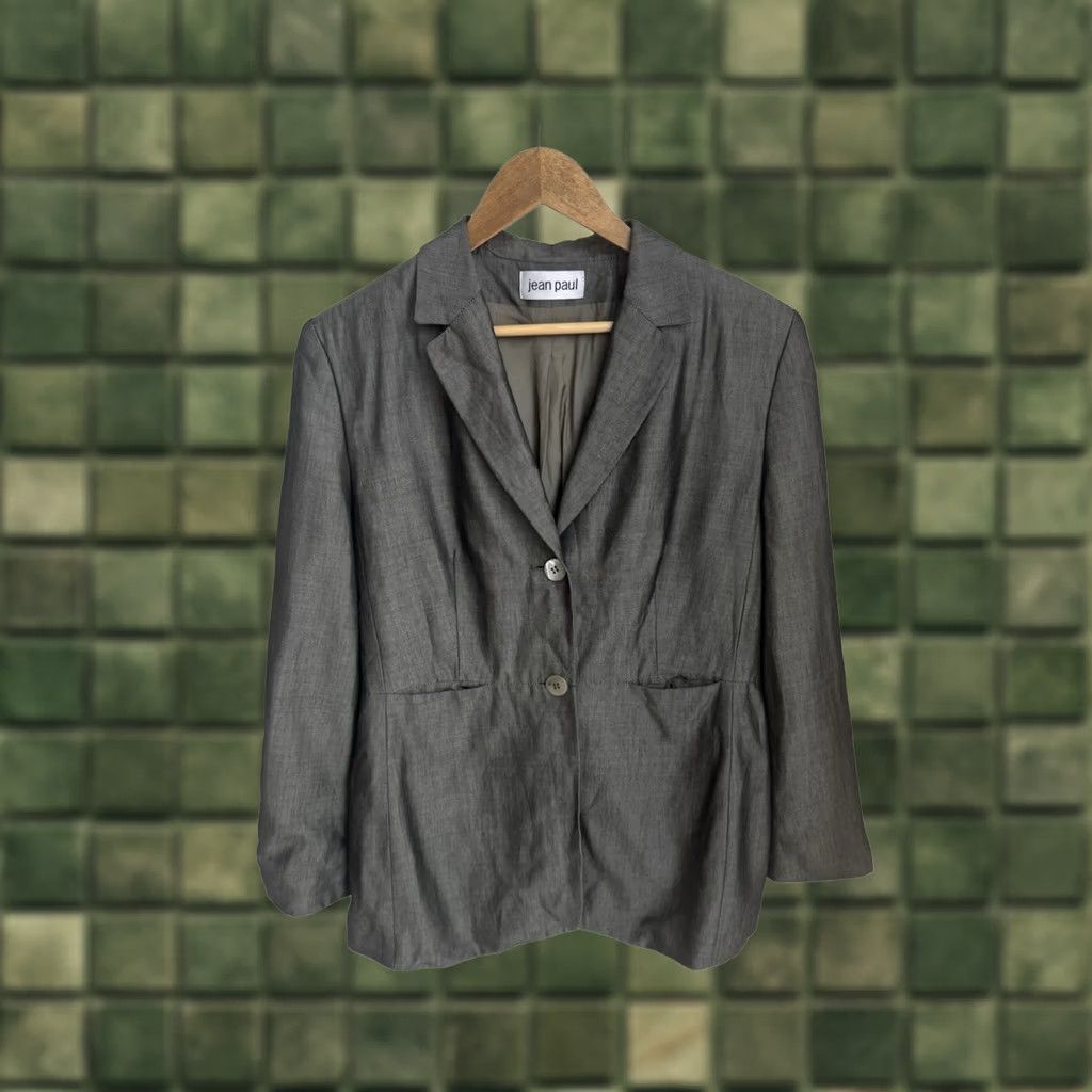 Vintage VINTAGE Jean Paul Blazer Women L Gray Tuxedo Classic 12 US/12 US-Size L Women Size 36" / US 14 / IT 50 - 1 Thumbnail