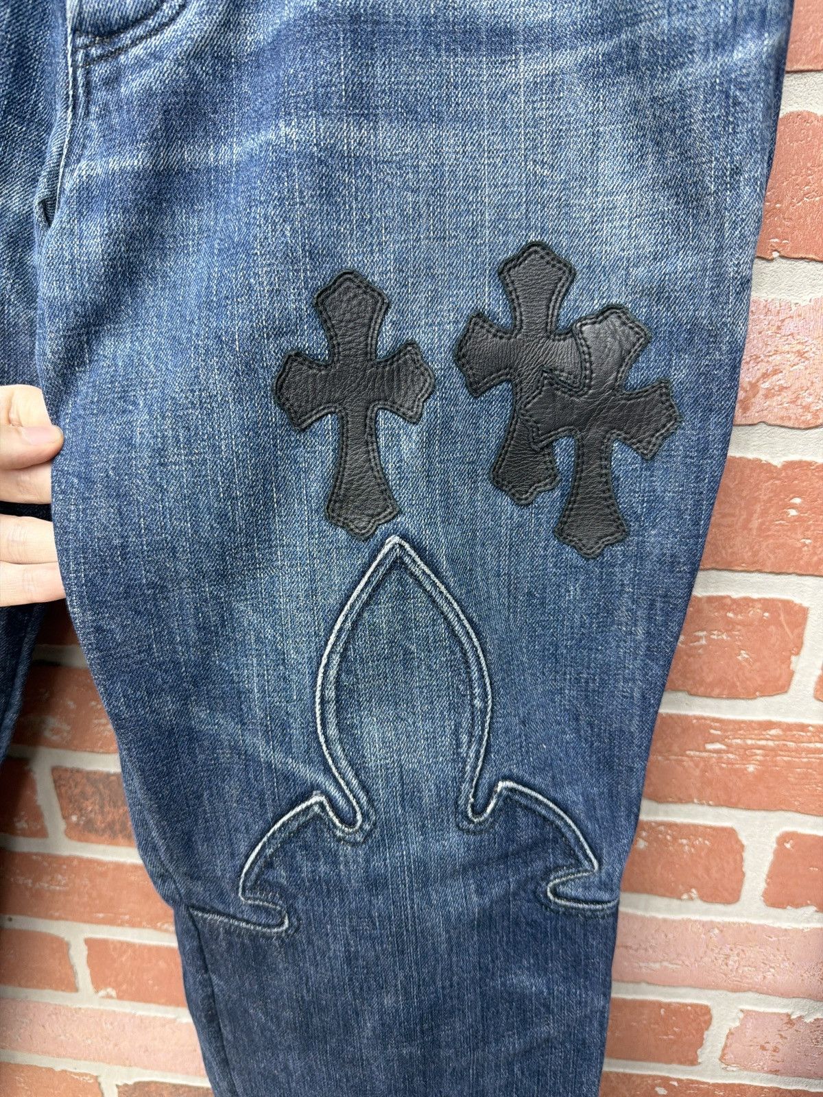 Chrome Hearts Chrome Hearts Patch Jeans Crosses Leather Blue Jean Size US 32 / EU 48 - 3 Thumbnail