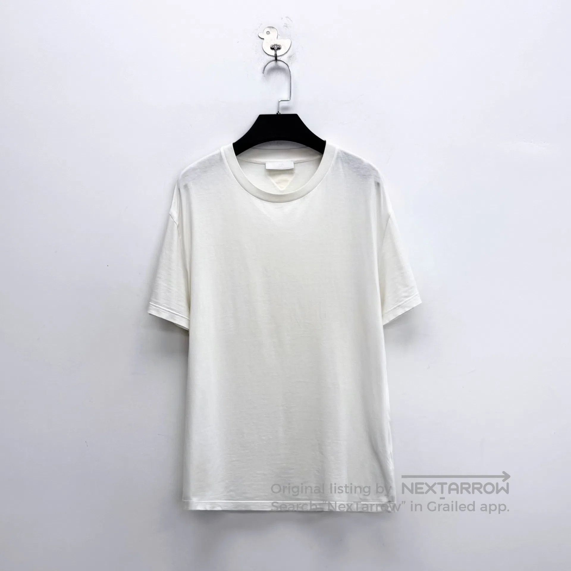 Prada Prada White Back Embossed Patch Triangle Logo Short Sleeve Size US XL / EU 56 / 4 - 1 Thumbnail