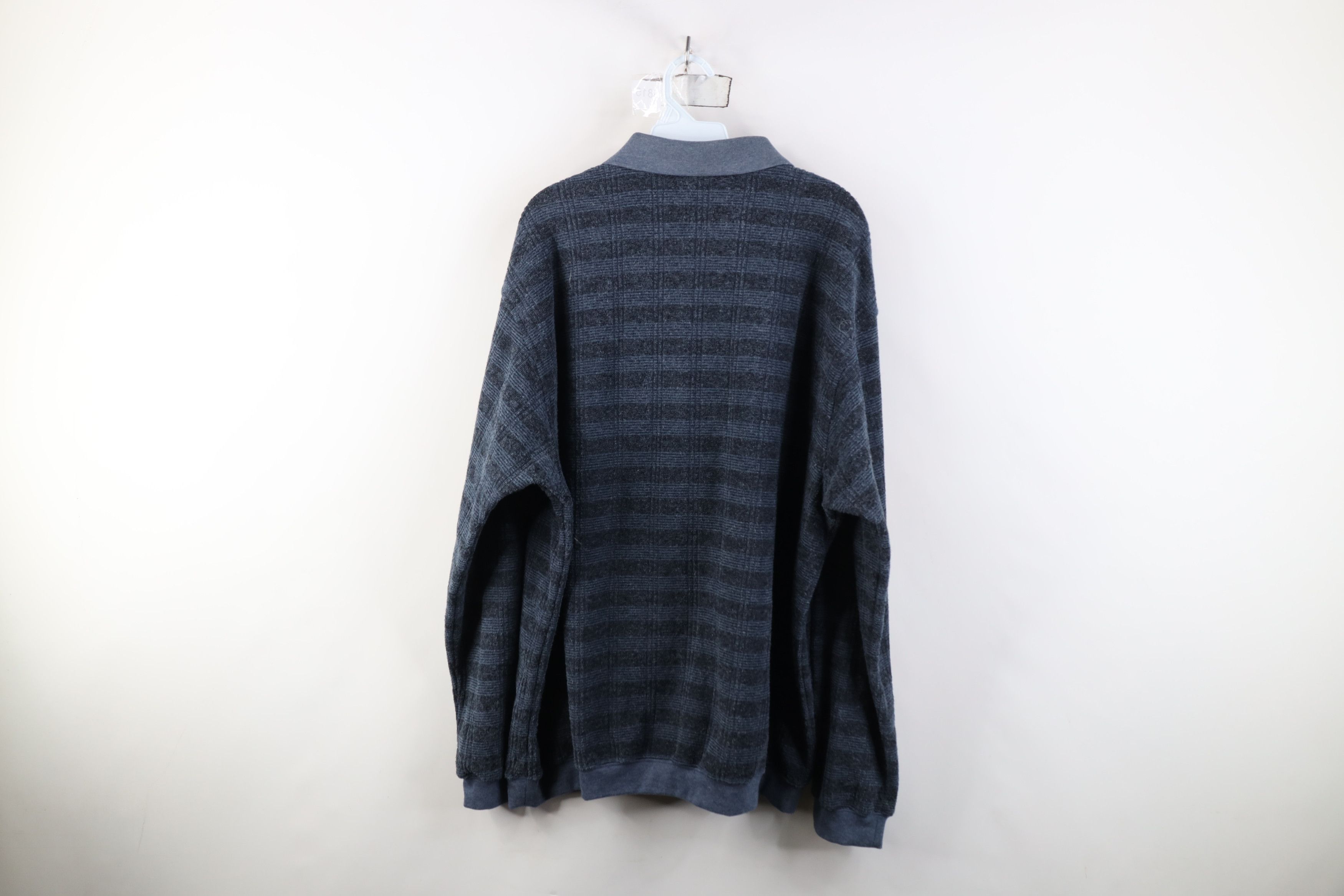 Vintage Vintage Streetwear Fleece Collared Pullover Sweatshirt Blue Size US XXL / EU 58 / 5 - 10 Thumbnail