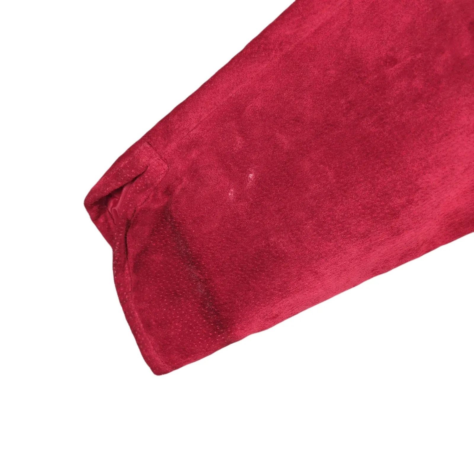 Vintage Chadwick's Women's L Red Suede Leather Full Zip Jacket Size L / US 10 / IT 46 - 6 Thumbnail