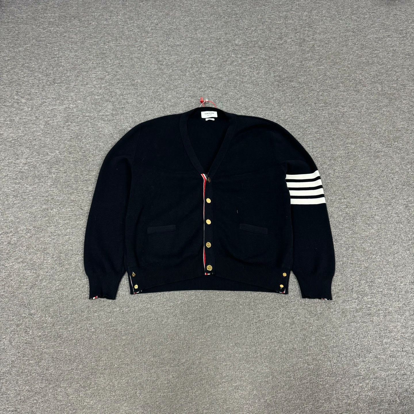 Thom Browne Thom Browne TB Four-Stripe Thick Knit Cardigan Size US XXL / EU 58 / 5 - 1 Thumbnail