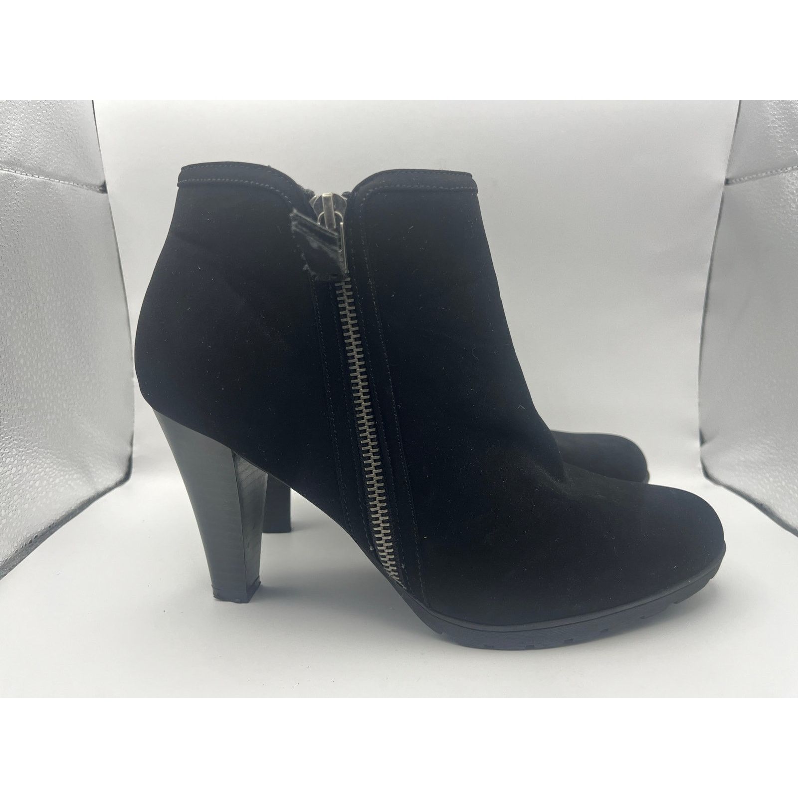 Unknown London Black Ankle Boot Heels Zip Up Dress Booties Women’s Size 9M Size US 9 / IT 39 - 3 Thumbnail