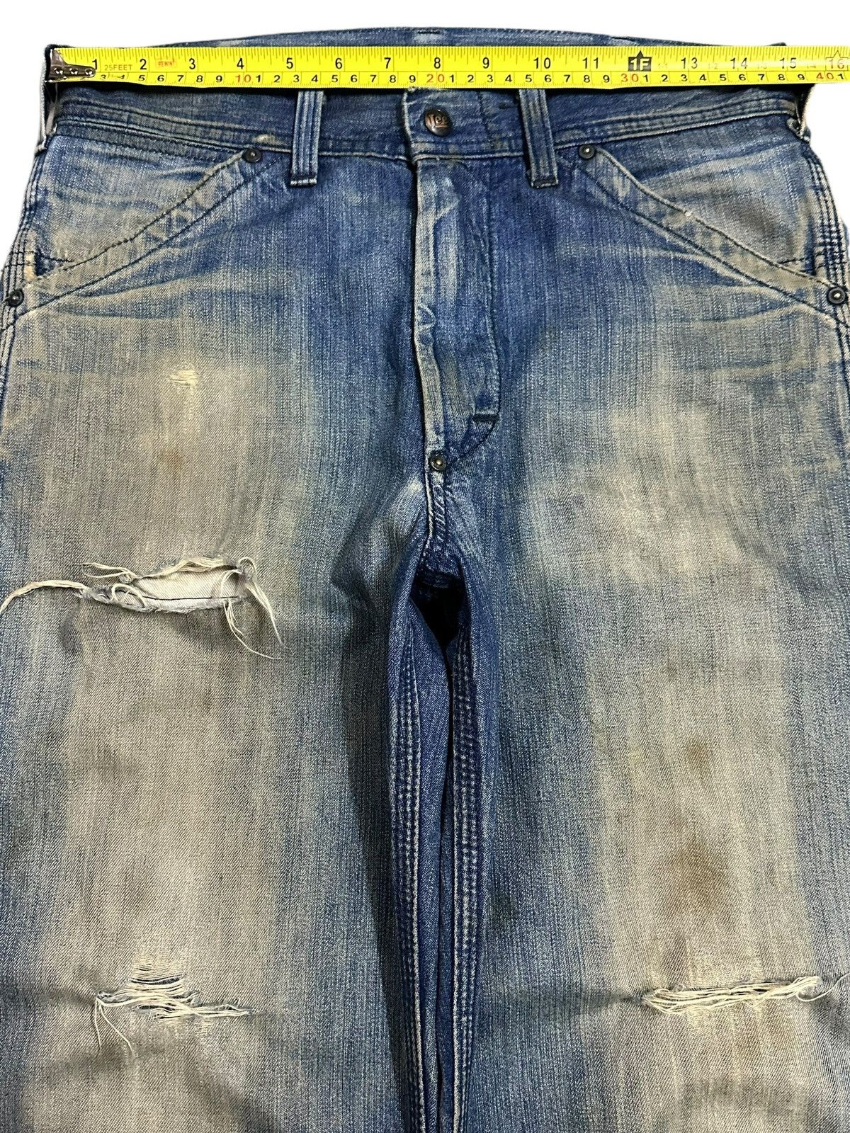 Lee Vintage 90s Lee Mud Faded Wash Distressed Carpenter Jeans Size US 30 / EU 46 - 12 Thumbnail