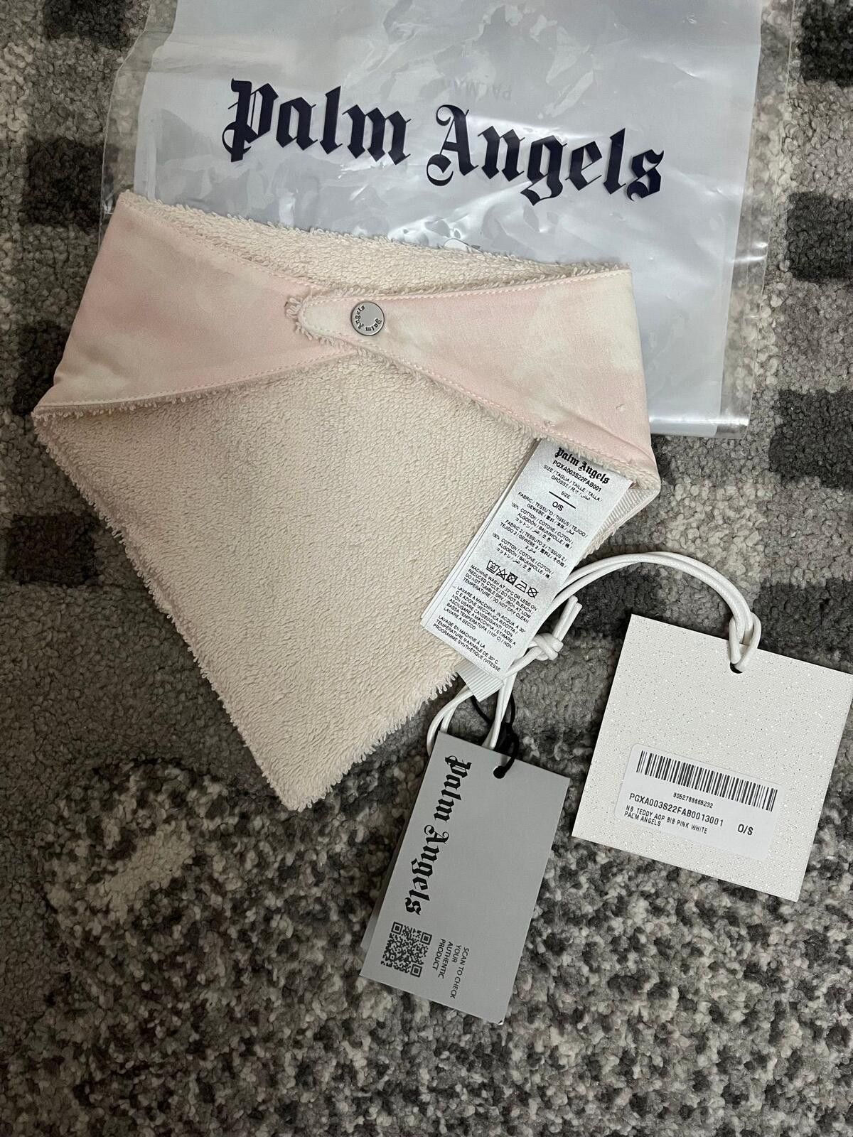 Palm Angels Palm Angels Baby Bib Pink Terry Cloth Designer Authentic Lux Size ONE SIZE - 3 Thumbnail