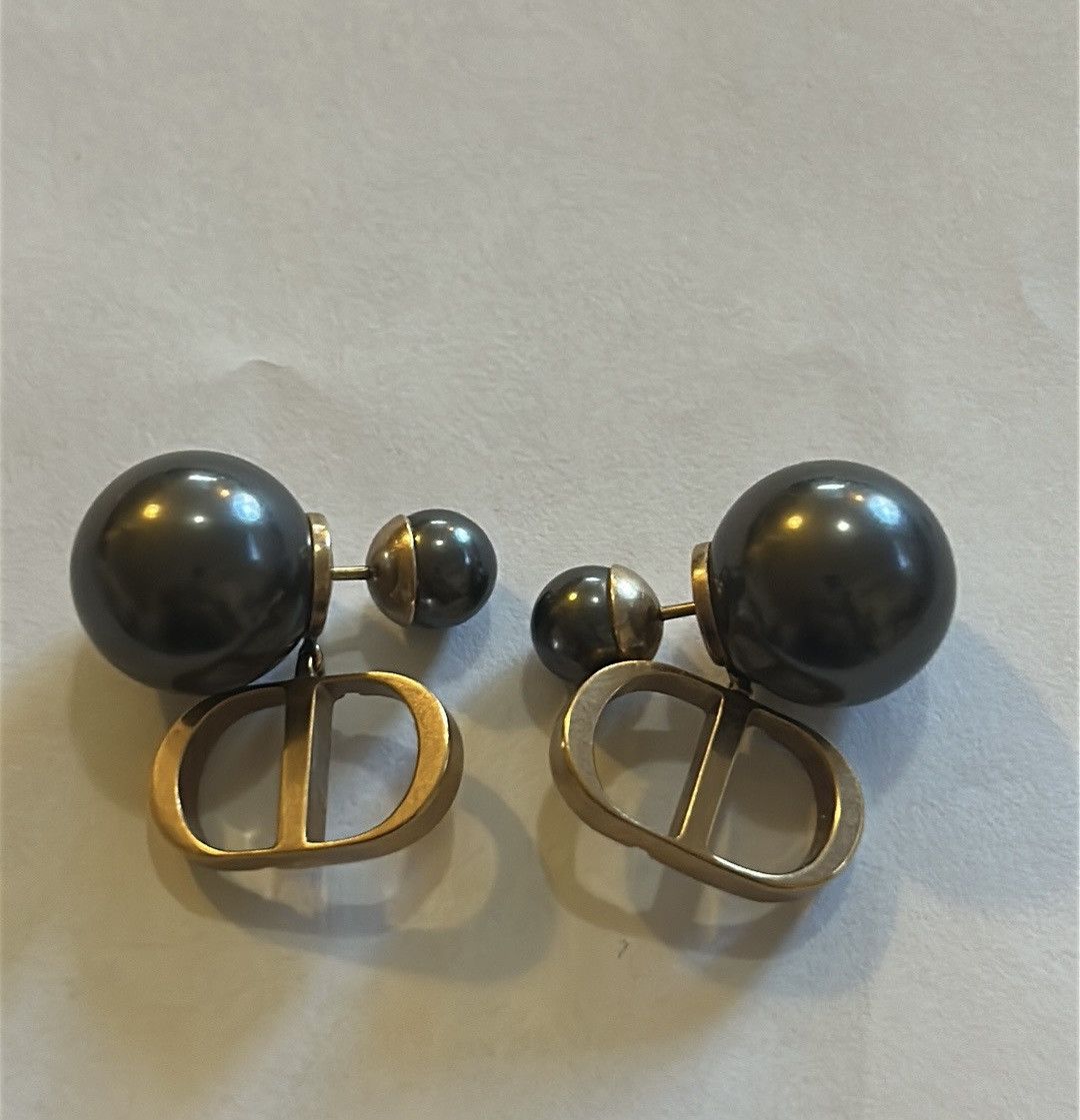 Dior DIOR TRIBALES Earrings Bronze-Finish Metal and Gray Resin Size ONE SIZE - 3 Thumbnail