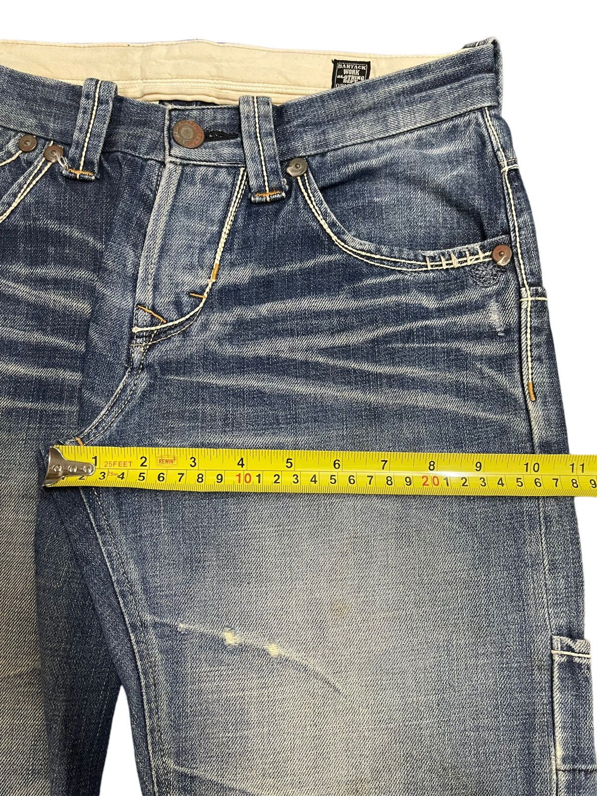 Hysteric Glamour Vintage Japanese Bartack Blue Wash Faded Style Baggy Jeans Size US 30 / EU 46 - 15 Thumbnail