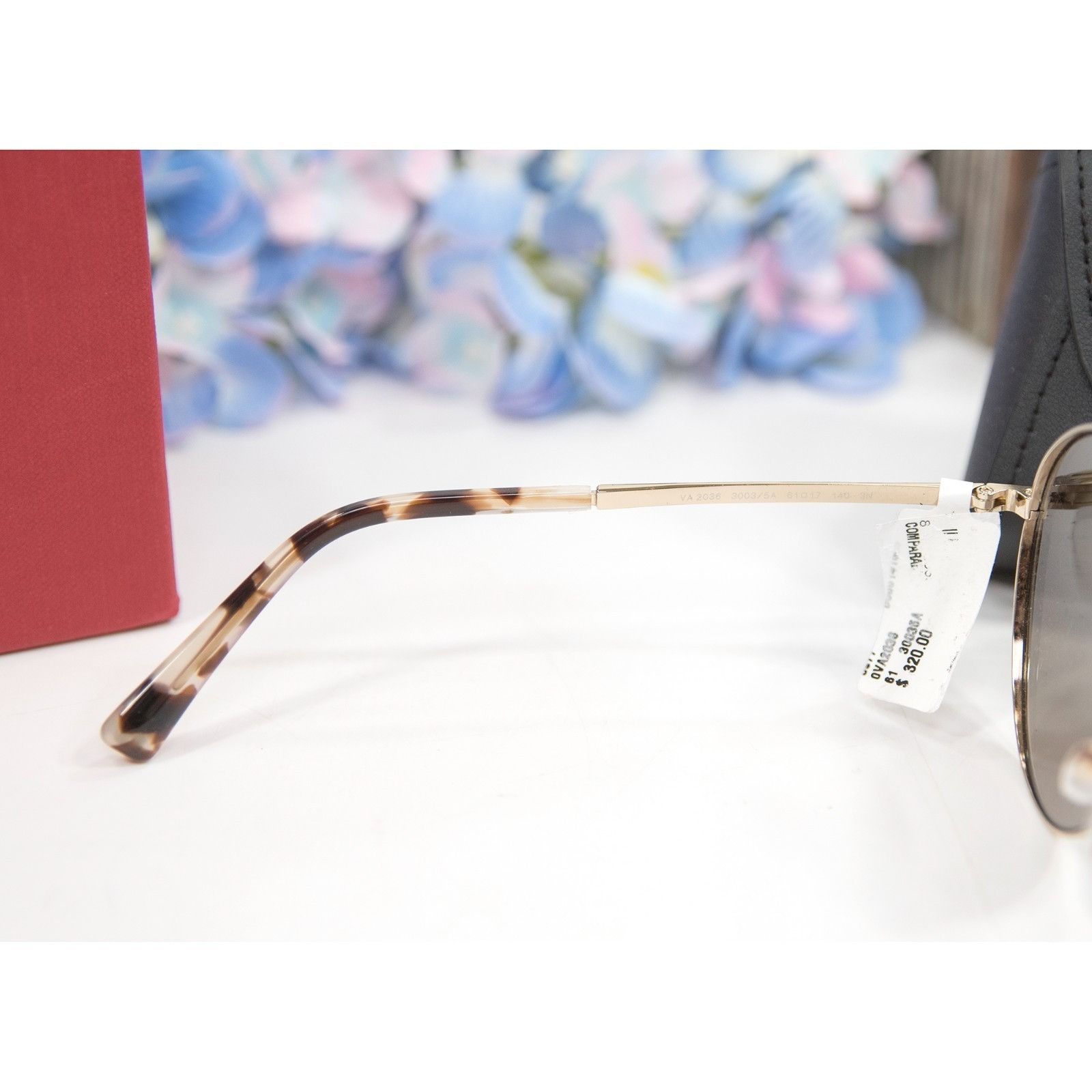 Valentino Valentino VA2036 Gold Tortoise Logo Aviator Metal Sunglasses Size ONE SIZE - 8 Thumbnail