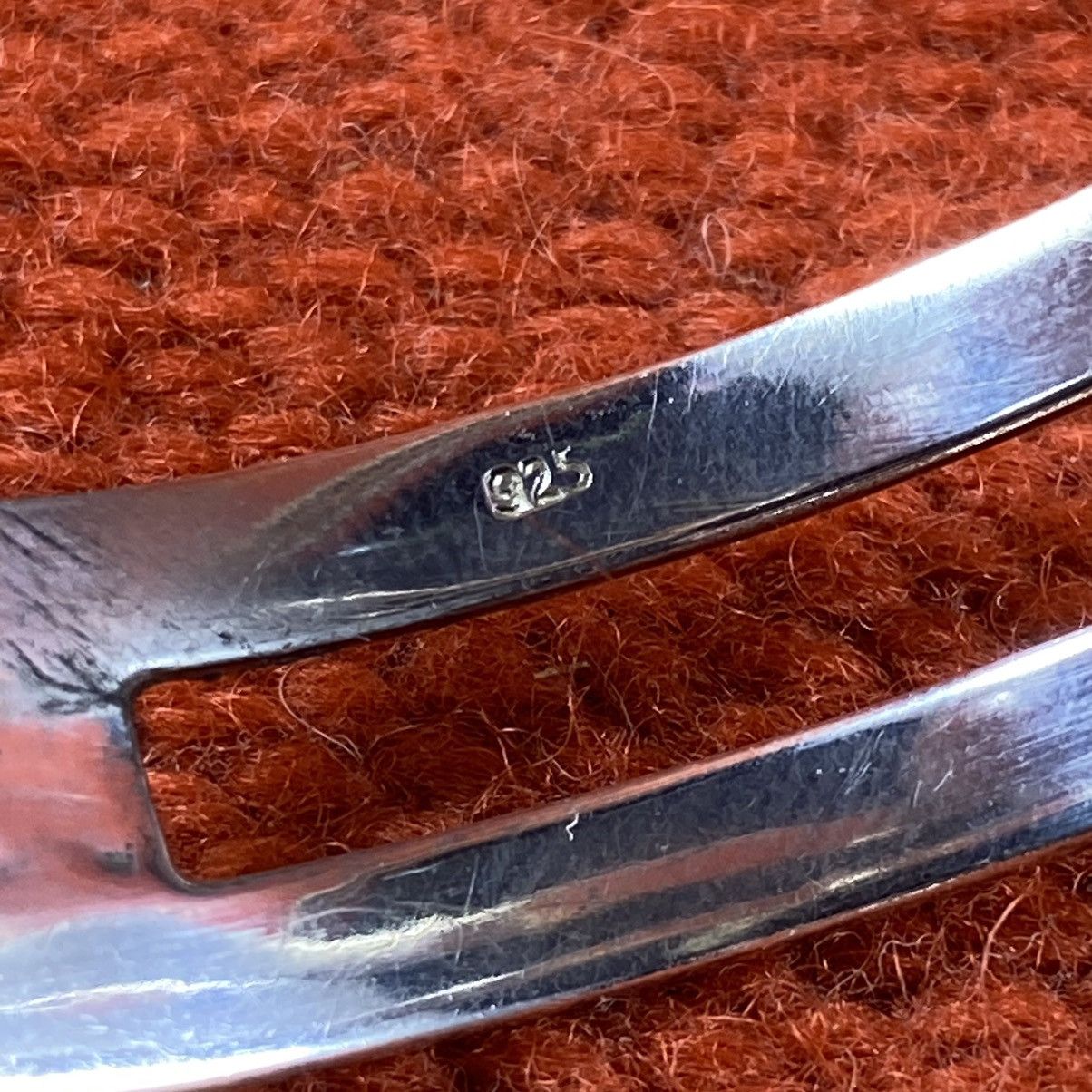 Vintage Vtg Sterling Silver Plain Chunky Double Loop Cuff Western Size ONE SIZE - 6 Thumbnail