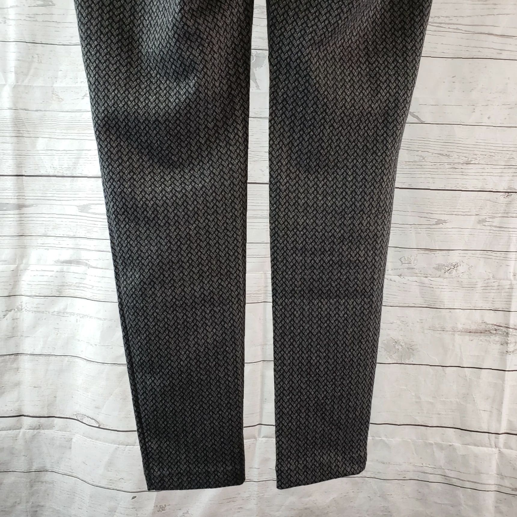 Loft LOFT Ann Taylor Womens Legging Pants Sz Small Gray Black Geometric Mid Rise Skinny Inseam 27 oz? Size 28" / US 6 / IT 42 - 4 Thumbnail