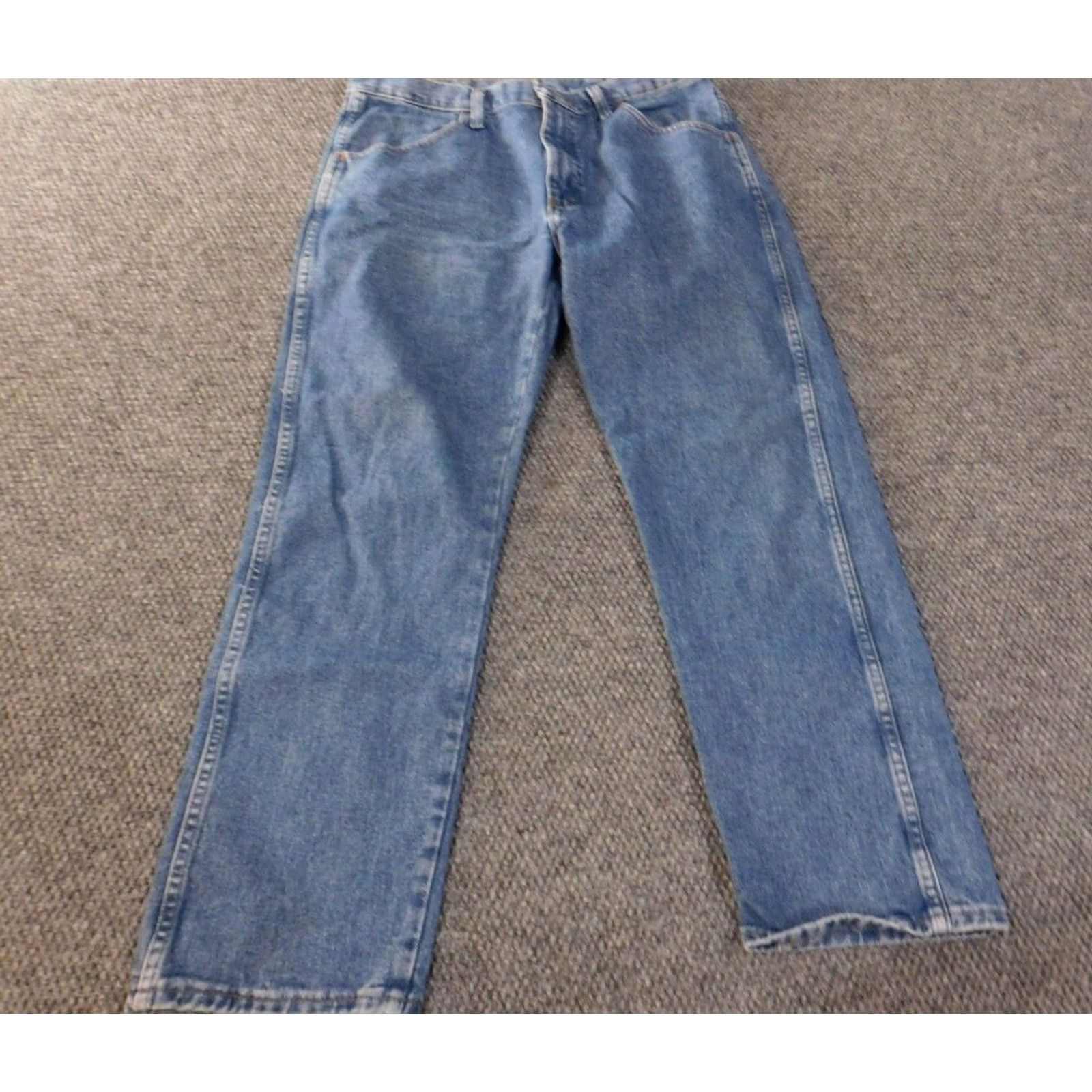 Vintage Rustler Jeans 34x32 Mens Blue Original Straight Western Denim Shirt? Size US 34 / EU 50 - 2 Thumbnail