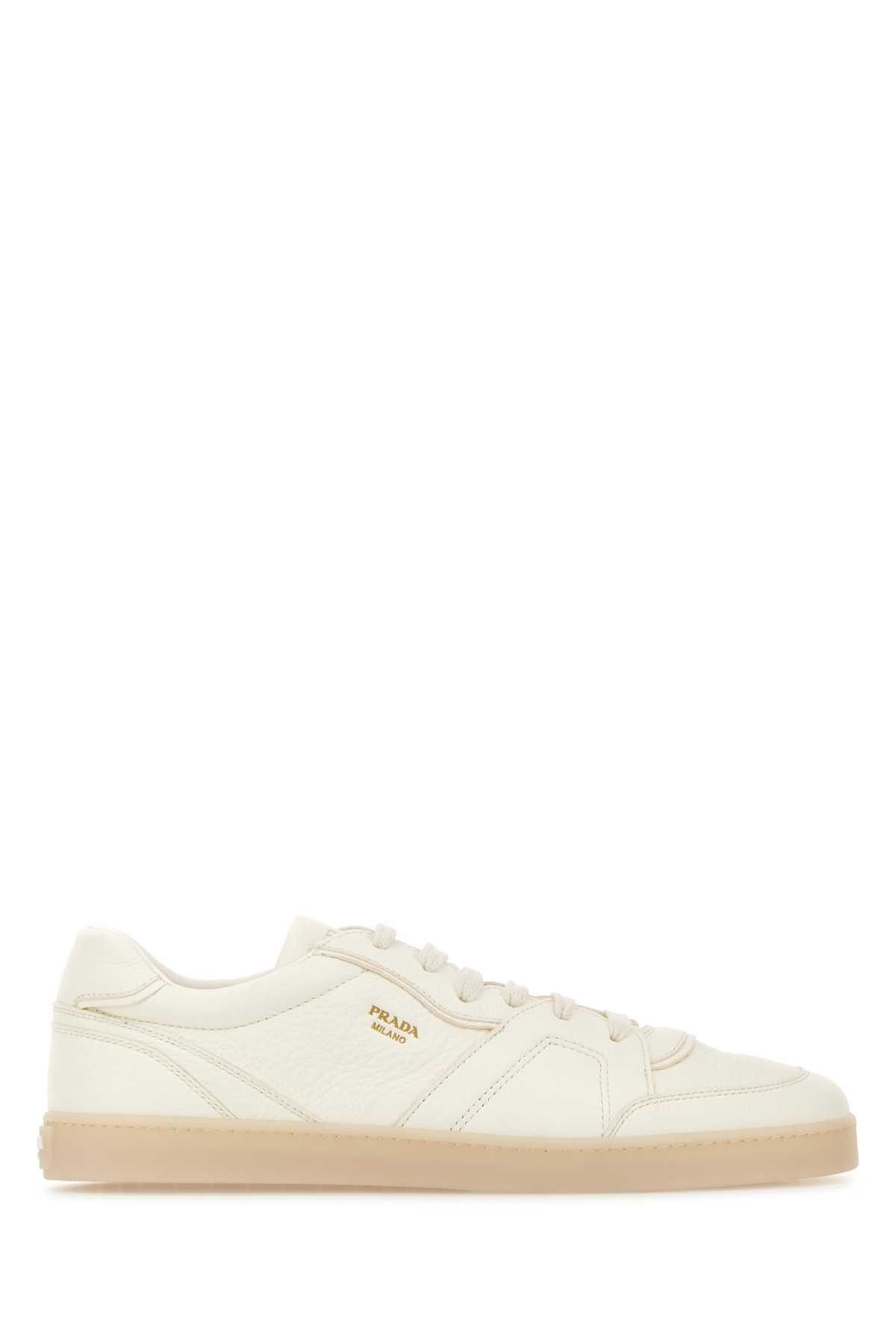 Prada White Leather Sneakers Size US 11 / EU 44 - 1 Thumbnail