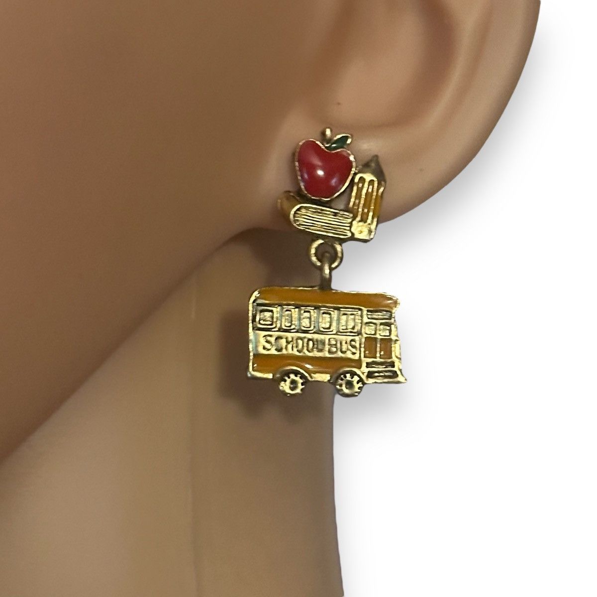 Vintage Vintage school bus dangle post earrings Size ONE SIZE - 4 Thumbnail