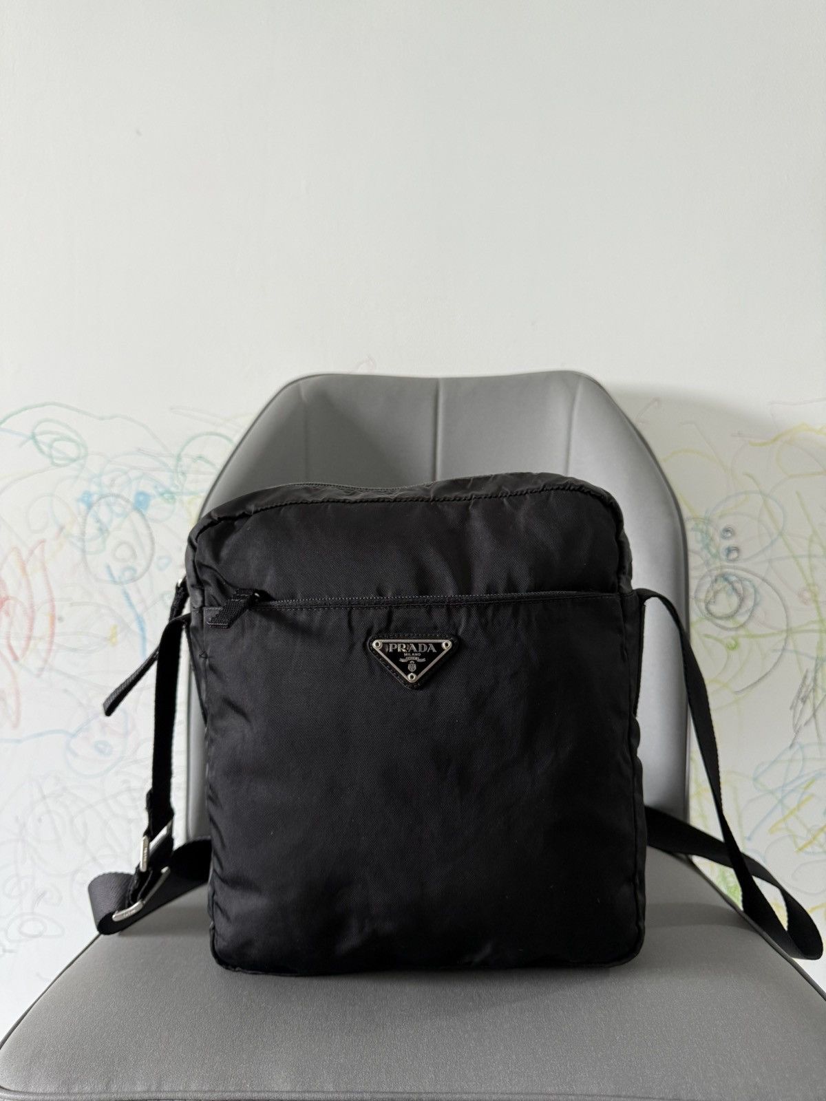 Prada Vintage Prada Black Medium Crossbody Sling Bag Size ONE SIZE - 3 Thumbnail