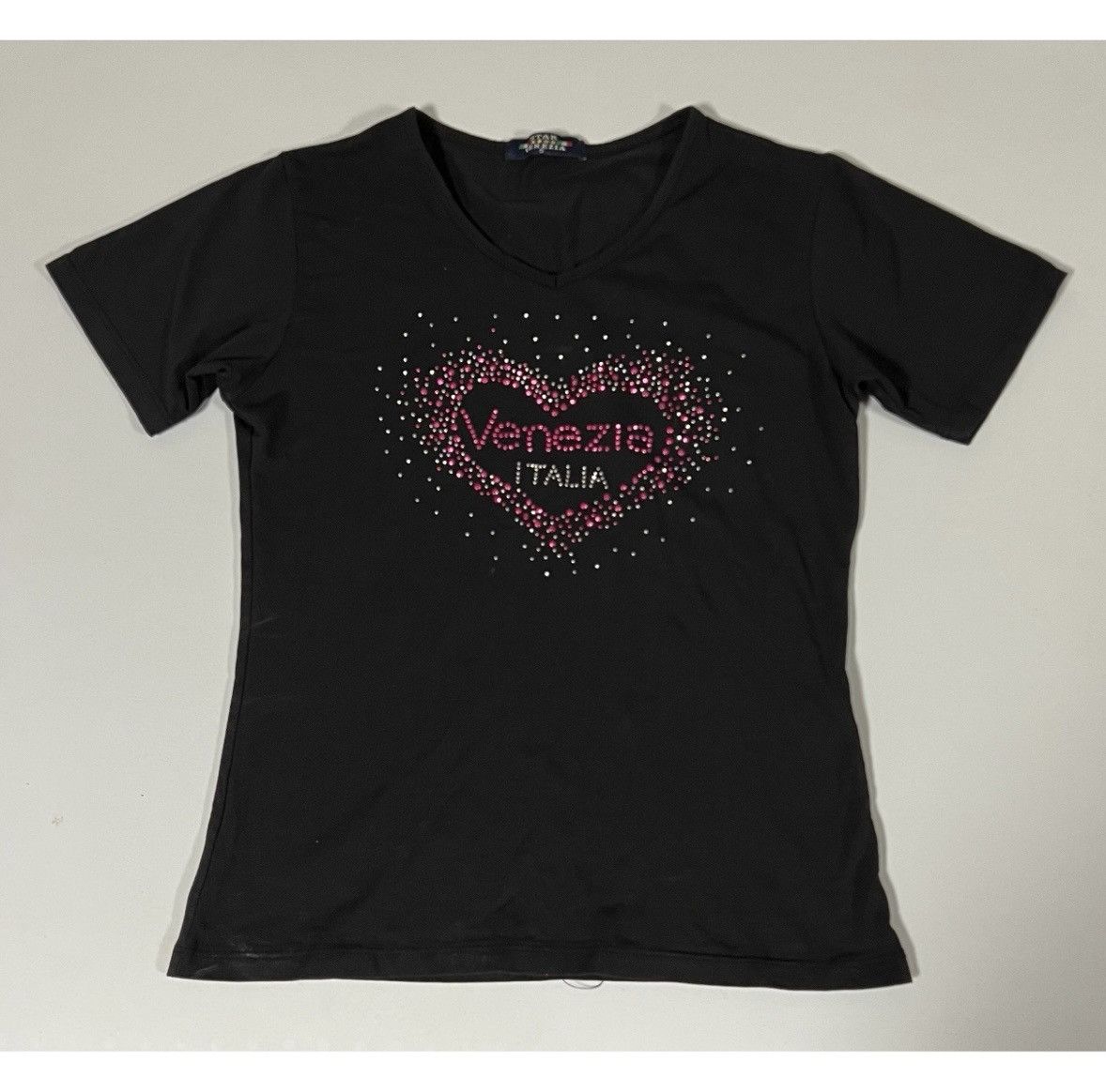Barena Venezia Black Pink Diamond ‘Venezia Italia’ T-Shirt Top Tee Size S 💖 Size S / US 4 / IT 40 - 2 Thumbnail