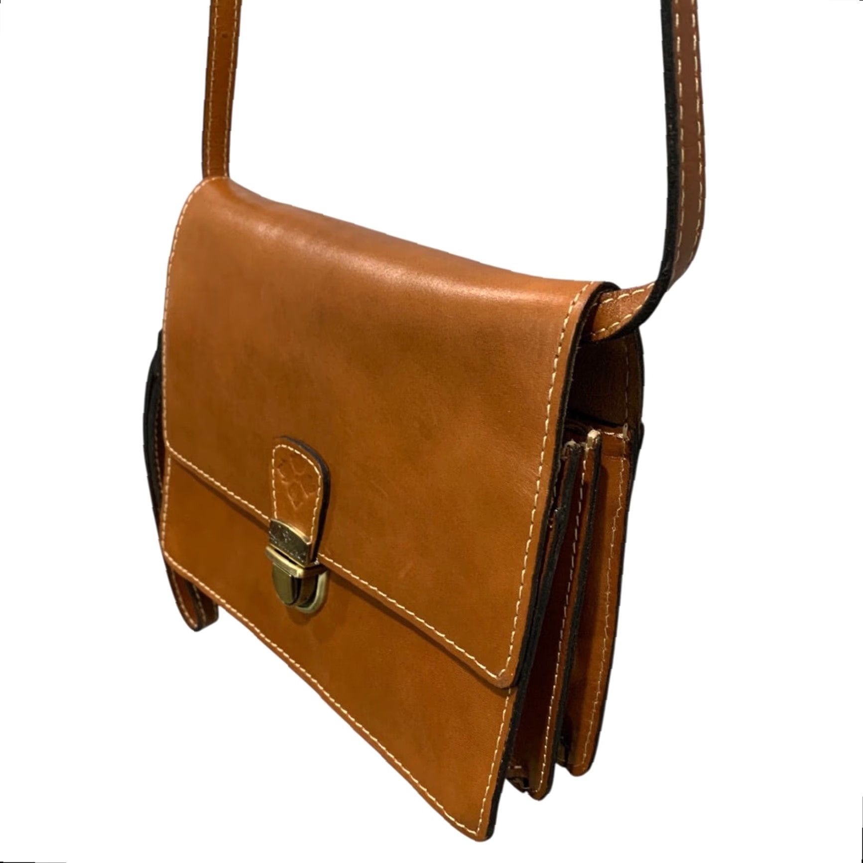 Patricia Nash VINTAGE Patricia Nash Crossbody Bag Leather Brown Flap Organizer Purse Women's 9l x 6h x 2.5d Strap 24" Adjustable Brown Size ONE SIZE - 4 Thumbnail