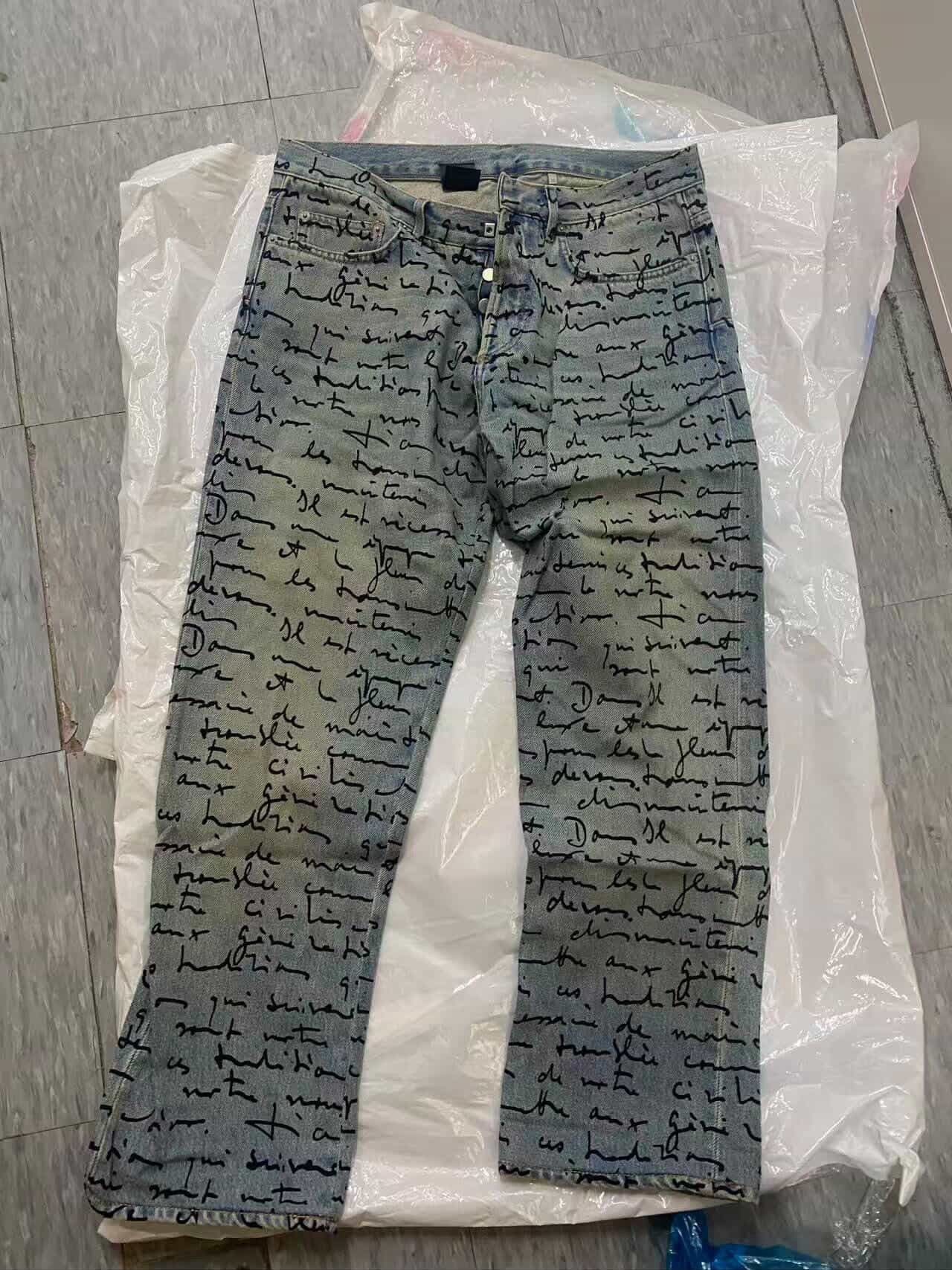Dior Dior Homme SS15 Handwritten Script Denim Jeans Size 32 Size US 32 / EU 48 - 1 Thumbnail