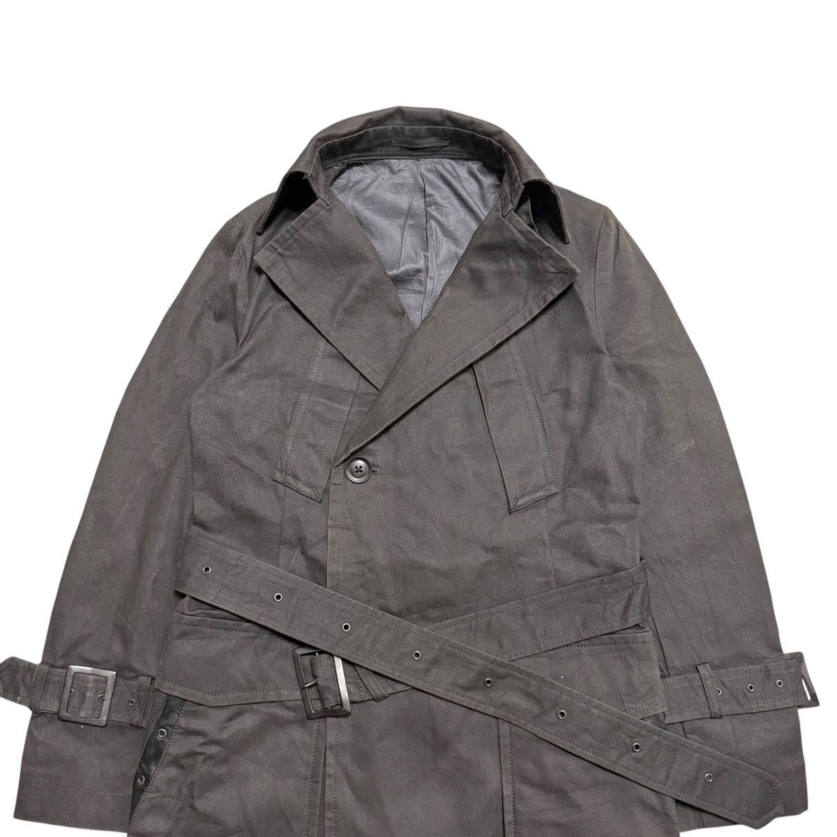 Yohji Yamamoto Y’s Yohji Yamamoto Hard Cotton Leather Coat Size US S / EU 44-46 / 1 - 3 Thumbnail