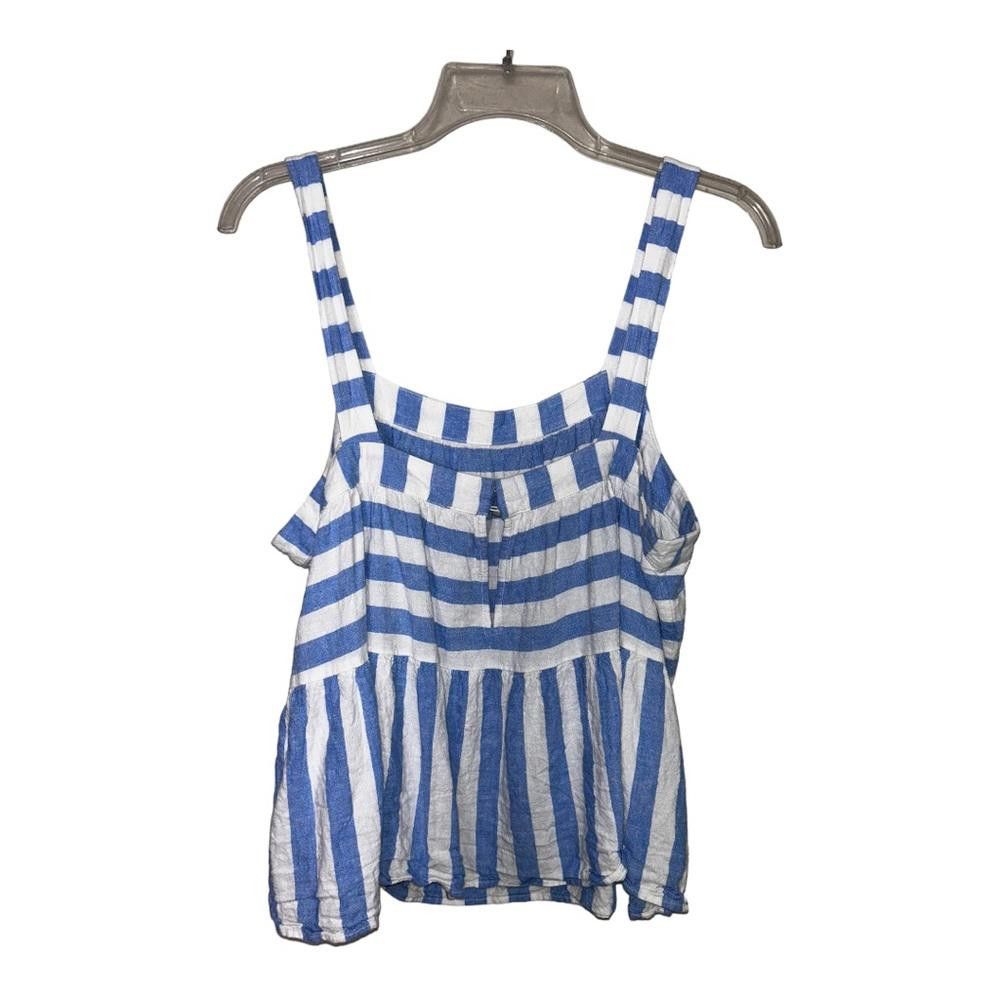 Designer LOFT l Striped Linen Babydoll Blouse Size Medium Size M / US 6-8 / IT 42-44 - 3 Thumbnail