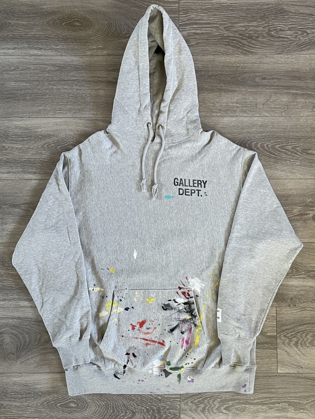 image of Gallery Dept. Paint Splatter Hoodie in Grey, Men's (Size XL)