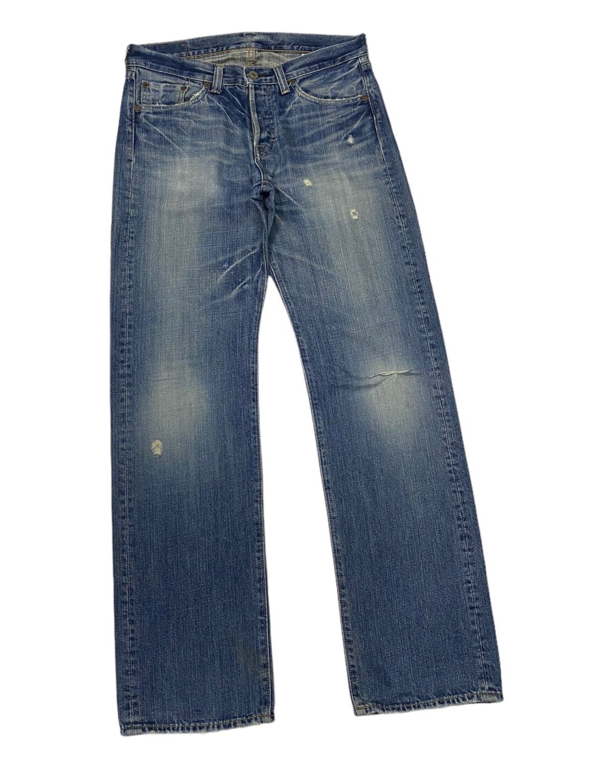 Kapital 🇯🇵 MADE IN JAPAN QUADRO DISTRESS DENIM HELMUT LANG STYLE Size US 32 / EU 48 - 2 Thumbnail