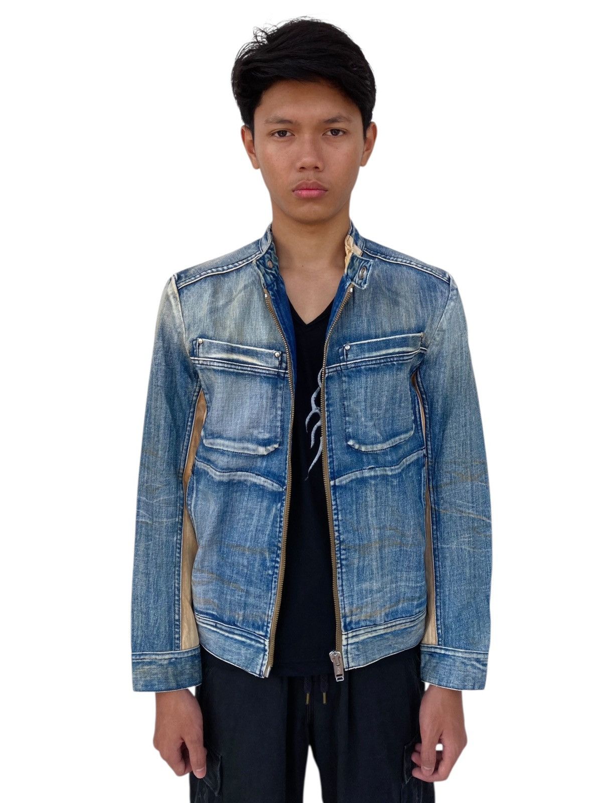 Diesel 2000s Diesel - Lampo Zips Rider Denim Jacket Size US M / EU 48-50 / 2 - 3 Thumbnail