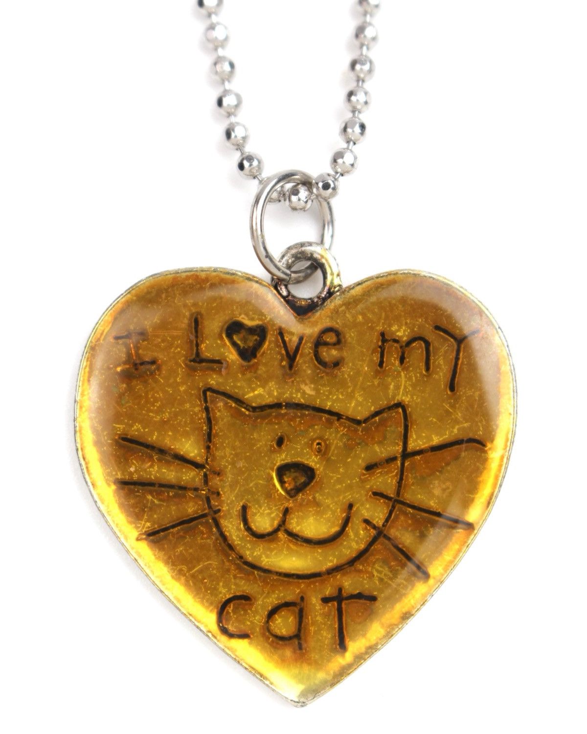 Vintage 1995 ACCESSORIES CONNECTION INC I LOVE MY CAT HEART NECKLACE Size ONE SIZE - 1 Thumbnail