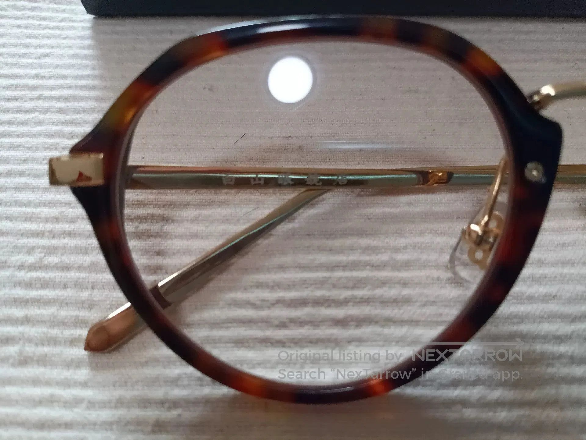 Hakusan Megane Baishan Amber Gold Titanium Glasses. Size ONE SIZE - 3 Thumbnail
