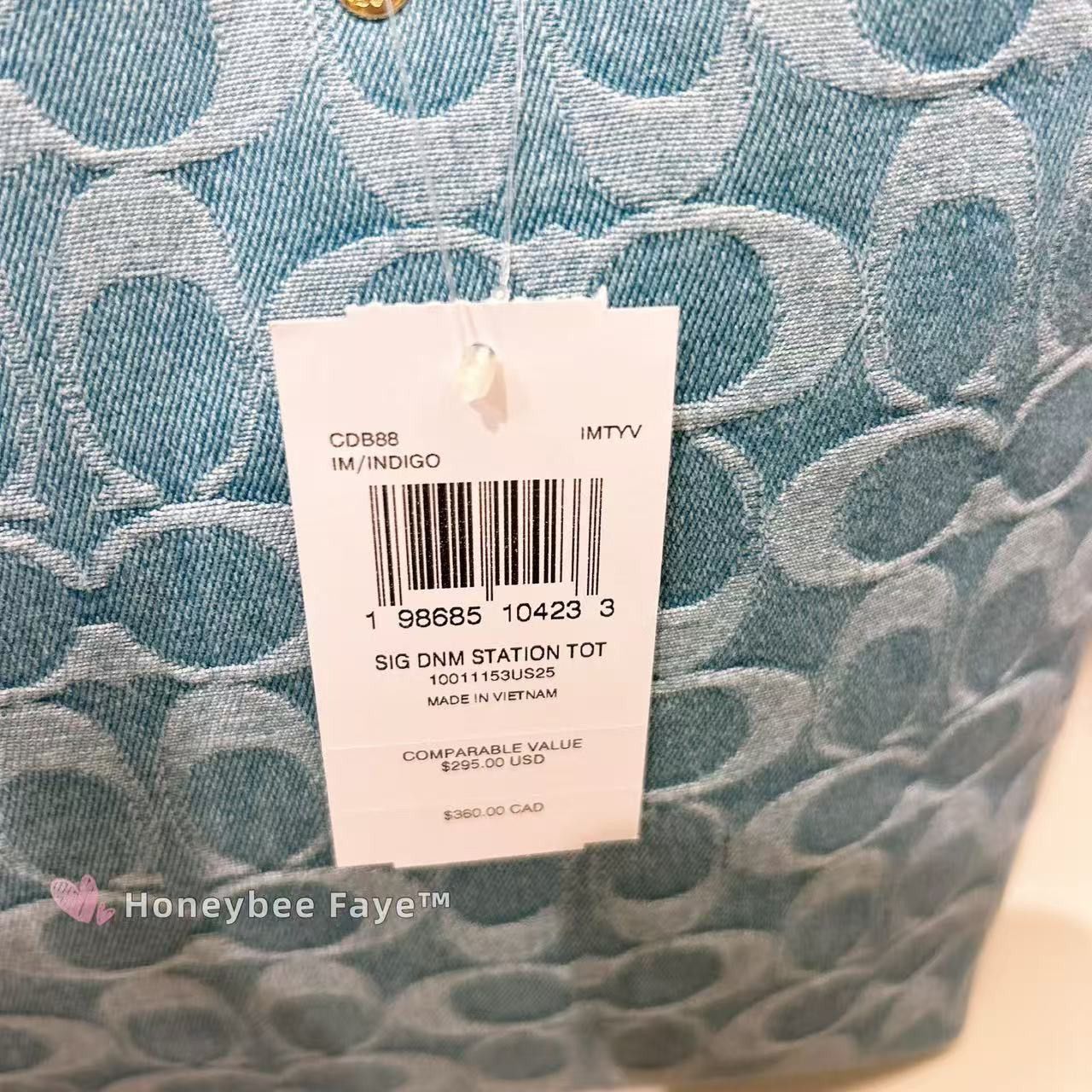 Coach Station Tote Bag In Signature Denim CDB88 Size ONE SIZE - 5 Thumbnail