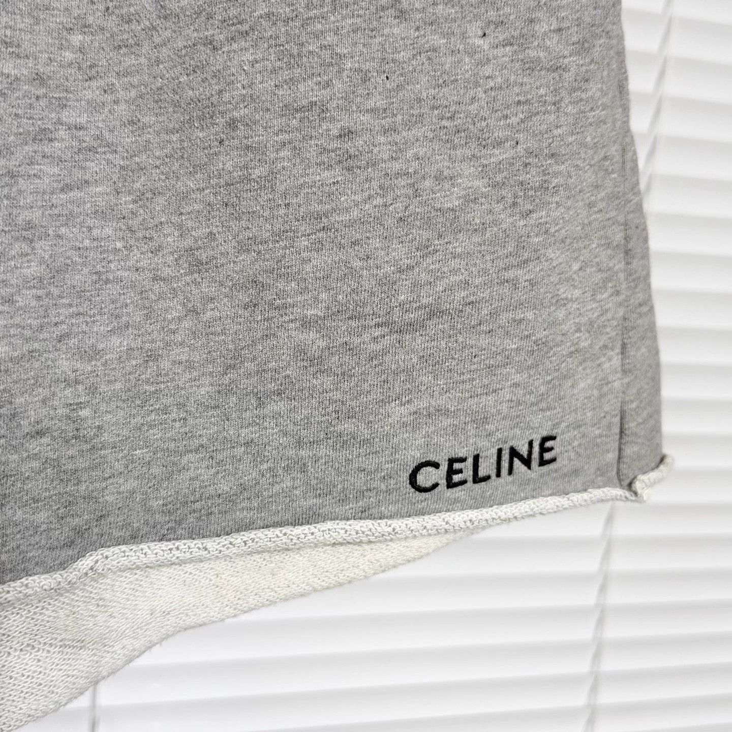 Celine Celine Gray Embroidered Logo Drawstring Straight Short L Size US 34 / EU 50 - 3 Thumbnail