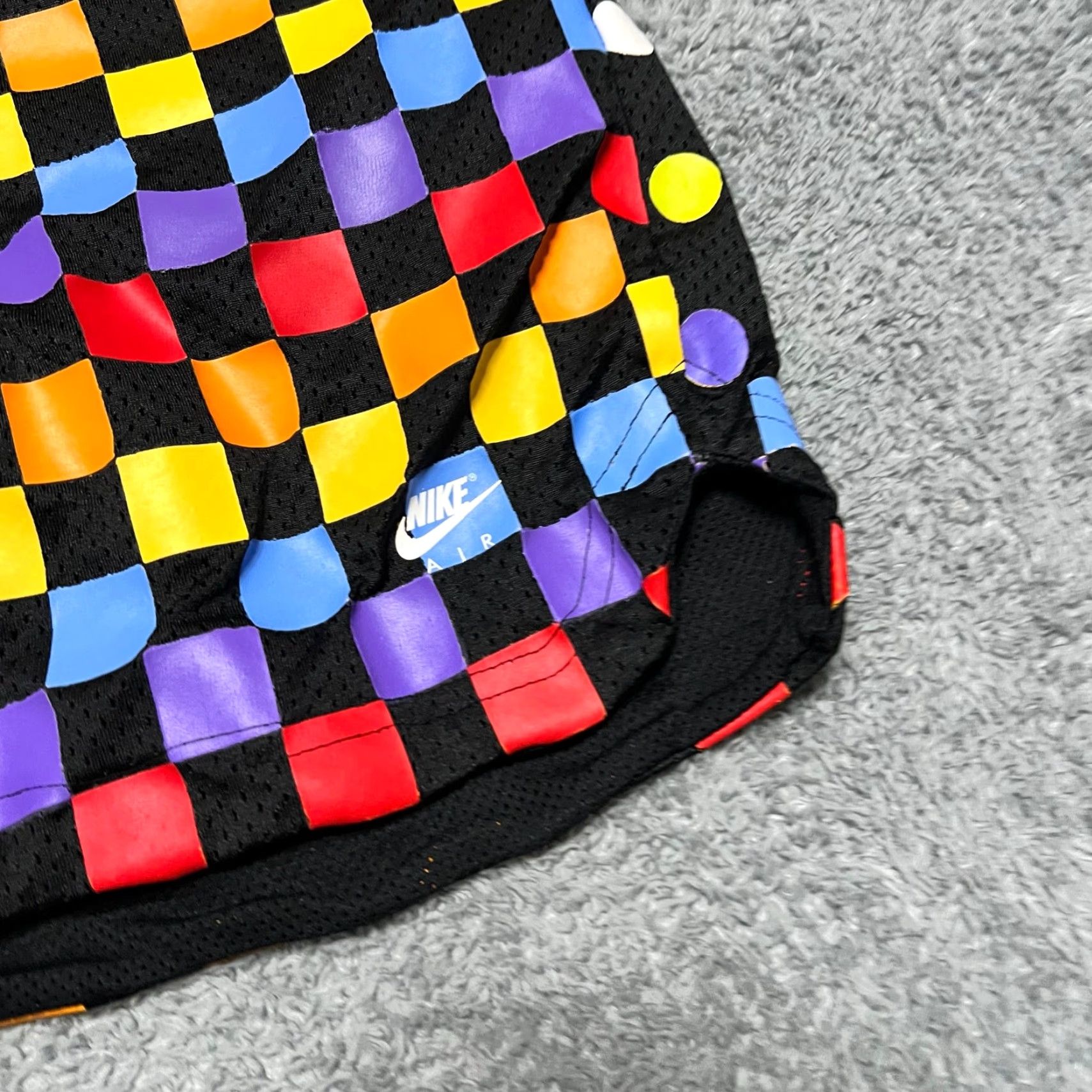 Jordan Brand Nike Air Jordan Shorts Mens Medium Retro 3 Rainbow AOP Checkerboard Gym Size US 31 - 3 Thumbnail