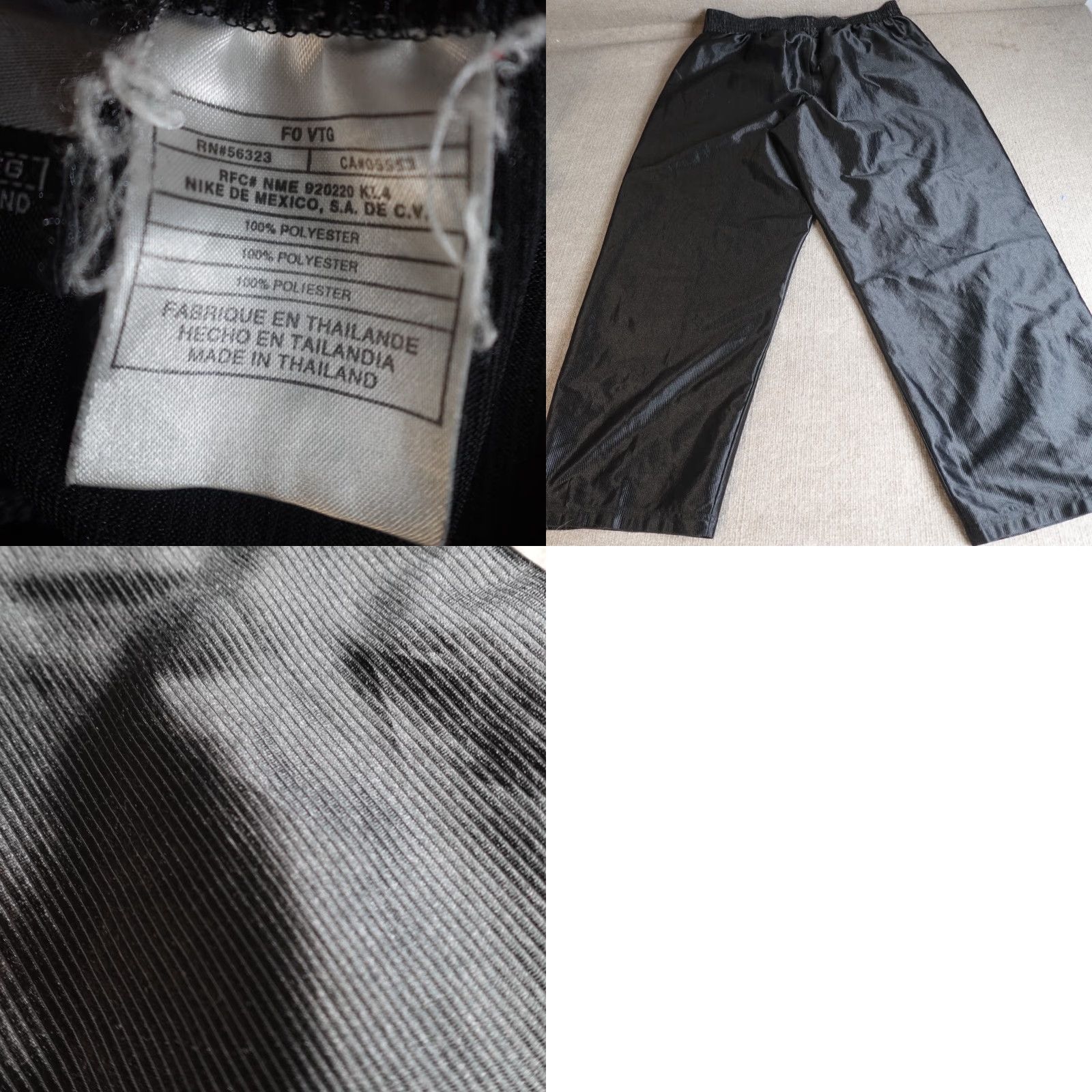 Nike VINTAGE Nike Pants 2XL Black Satin Tear Away Gray Tag Drawstring Track Pants Mens Size US 39 - 9 Thumbnail