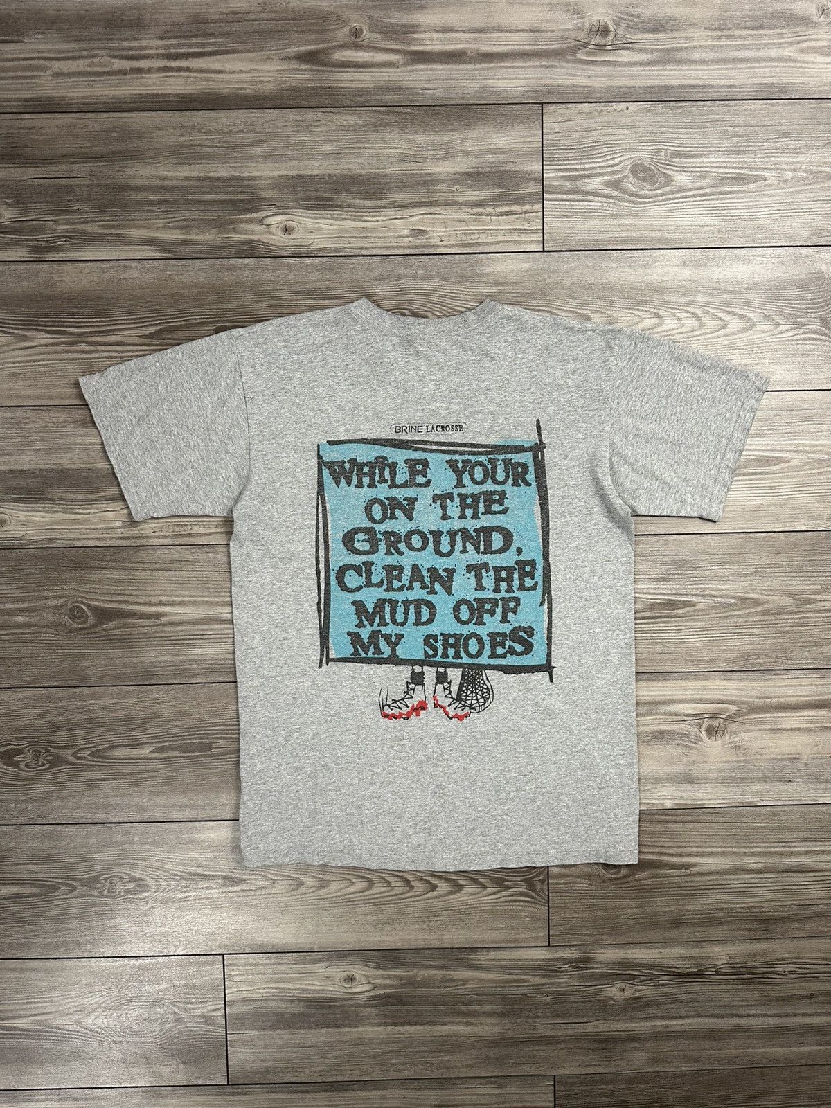 Vintage Vintage Brine Lacrosse “Clean The Mud Off My Shoes” T Shirt Size US L / EU 52-54 / 3 - 2 Thumbnail