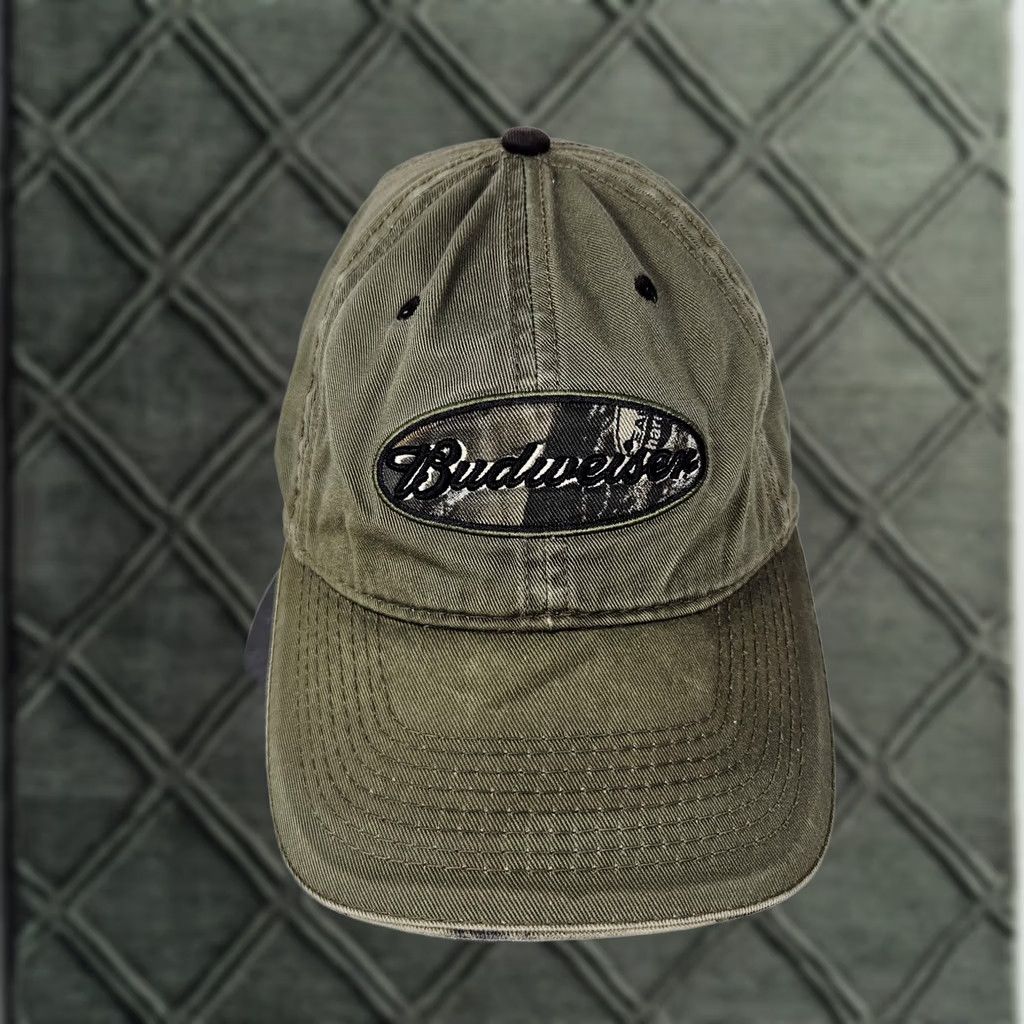 Budweiser The Game Hat Cap Baseball One Size Green Mens Camouflage Beer Adjustable Cap Size ONE SIZE - 1 Thumbnail